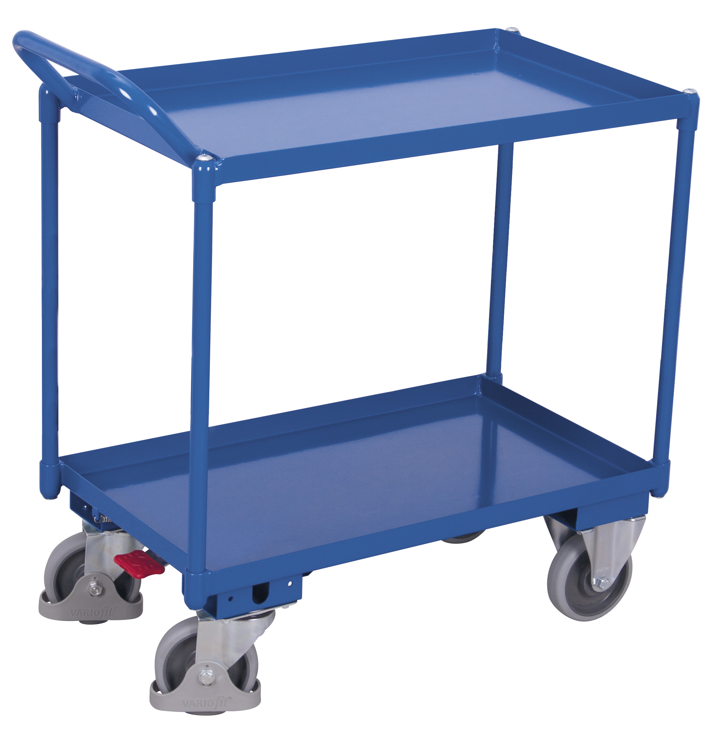 Robuster Ölsicherer Tischwagen 1165 × 700 mm mit 2 Wannen-Ladeflächen, 400 kg Traglast, RAL 5010, ideal für Werkstatt & Betrieb Kompakter Ölsicherer Tischwagen 1015 × 500 mm mit 2 Wannen-Ladeflächen, 400 kg Traglast, RAL 5010, ideal für Werkstatt & Betrieb