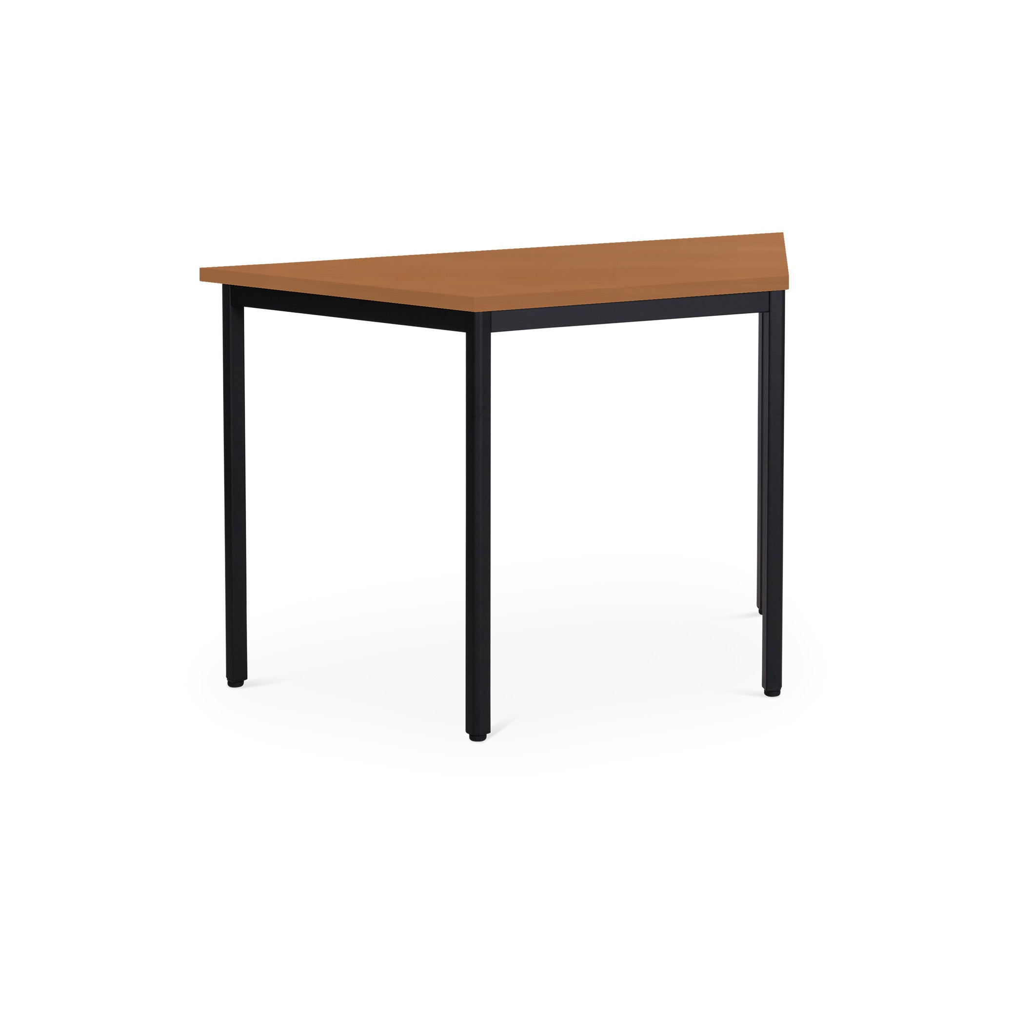 Trapezförmiger Mehrzwecktisch 1200 × 600 × 750 mm, mit lackierten Füßen, Farbe Tiefschwarz/Buche