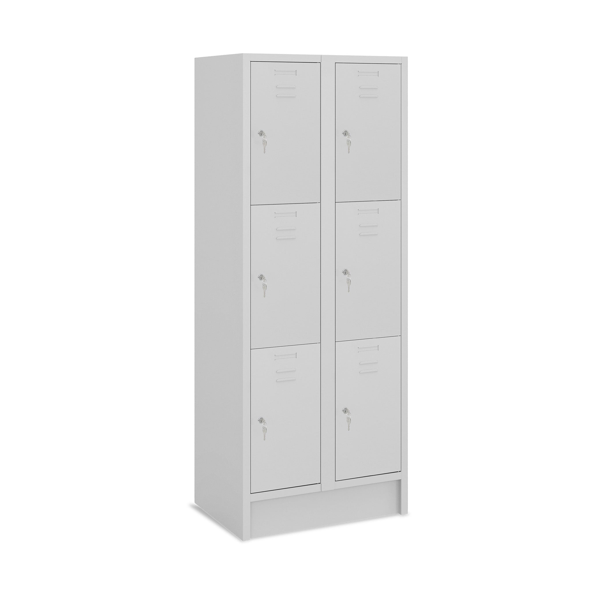 Fächerschrank mit 2 Abteilen und 6 Fächern, Abteilbreite 350 mm, Lichtgrau Fächerschrank mit 2 Abteilen und 6 Fächern, Abteilbreite 350 mm, Lichtgrau