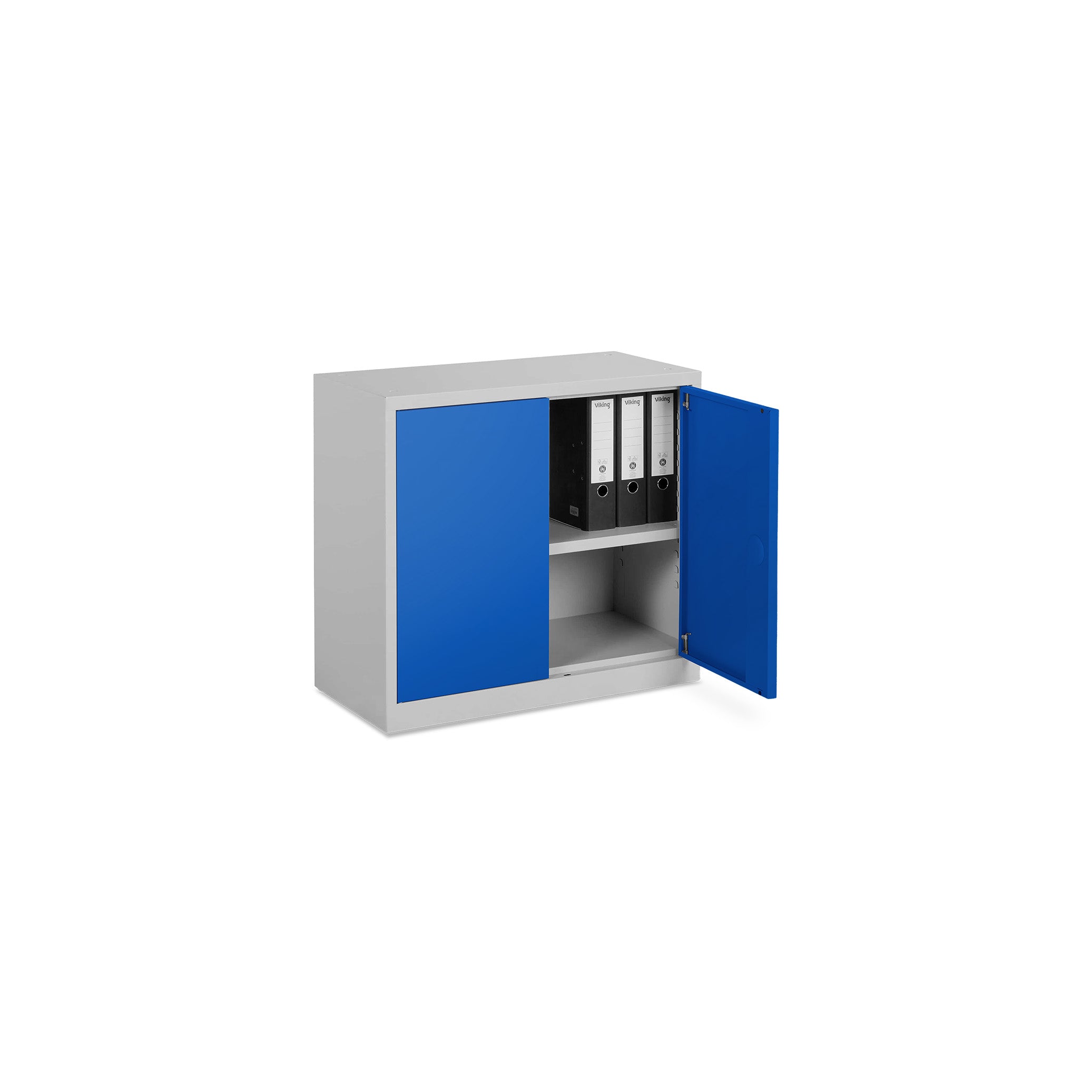 Platzsparender Stahl Aktenschrank 800 x 380 x 720 mm – robust & abschließbar in Lichtgrau