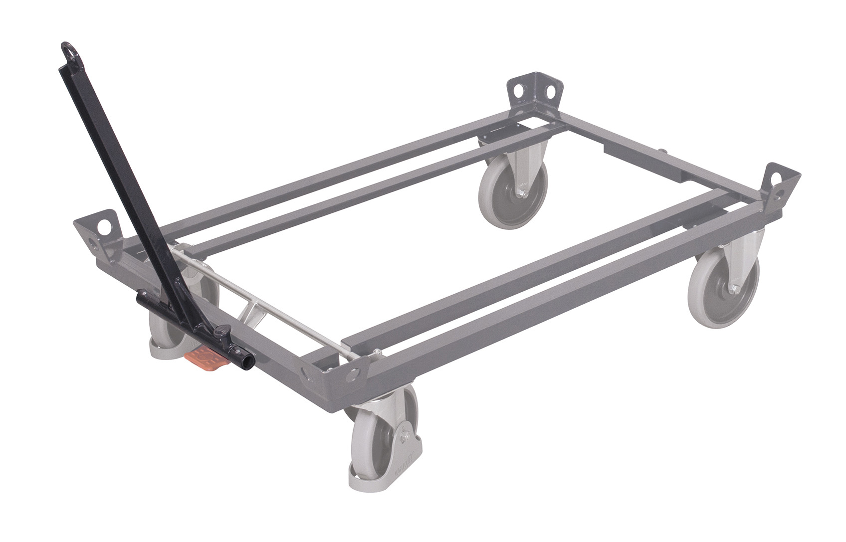 Praktische Deichsel und Kupplung für Fahrgestelle 680 mm, RAL 7016, universell einsetzbar Praktische Deichsel und Kupplung für Fahrgestelle 680 mm, RAL 7016, universell einsetzbar