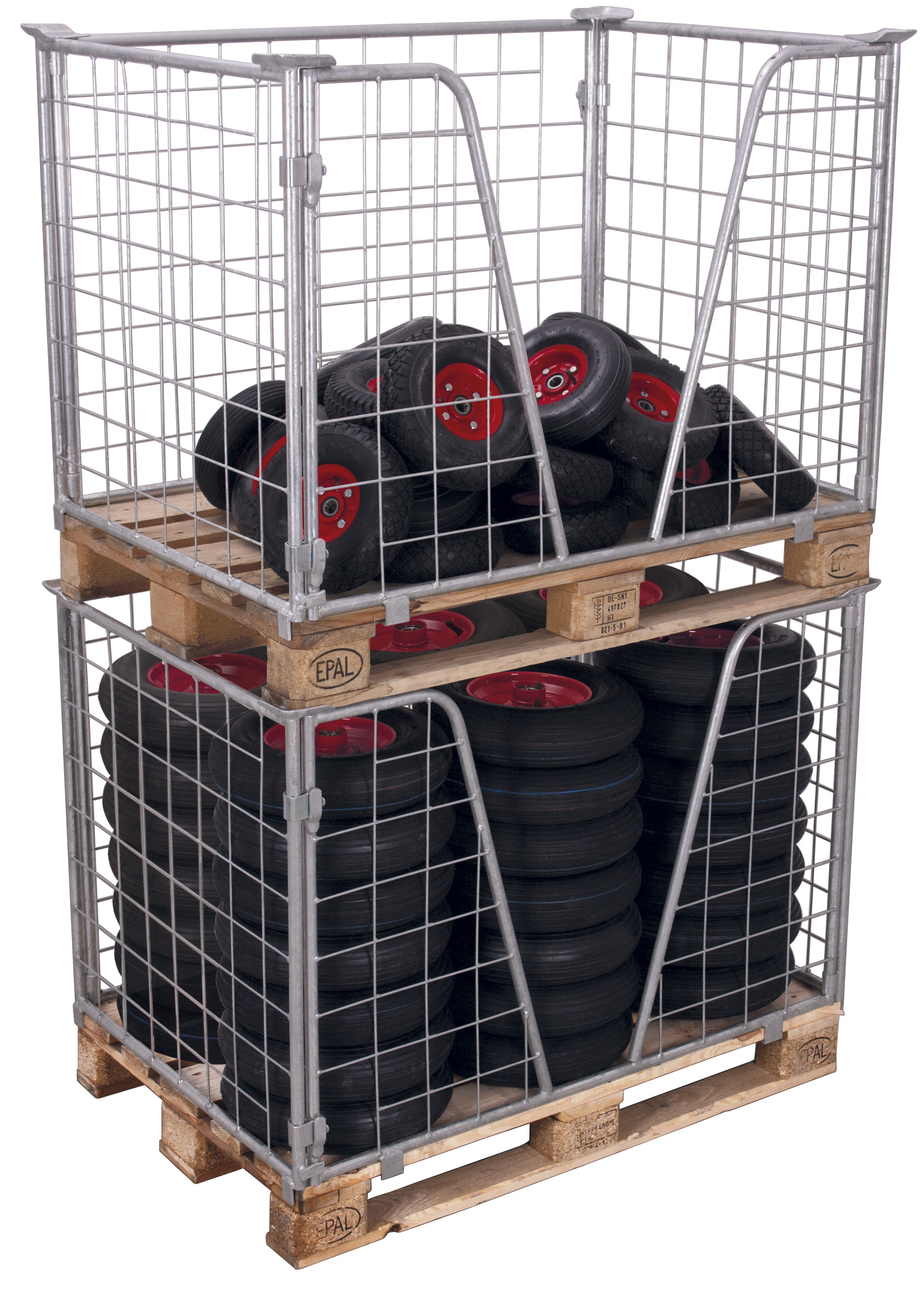 Korrosionsgeschützter Palettenaufsatz Typ 63, verzinkt, 1200 × 1000 mm, 1000 mm Höhe, 1000 kg Auflast, ideal für Lager & Transport