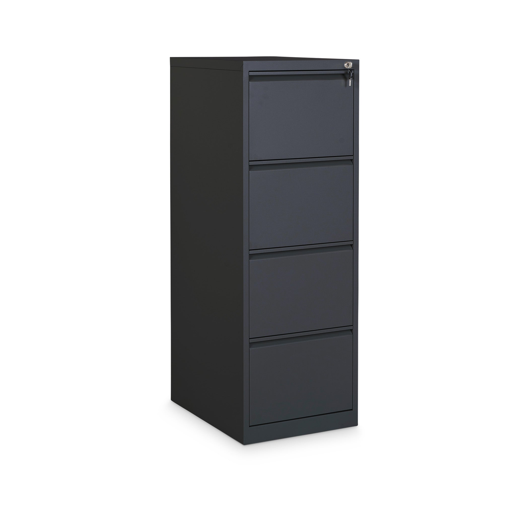 Schmaler Hängeregistraturschrank 465 × 620 × 1325 mm, Farbe Tiefschwarz/Tiefschwarz