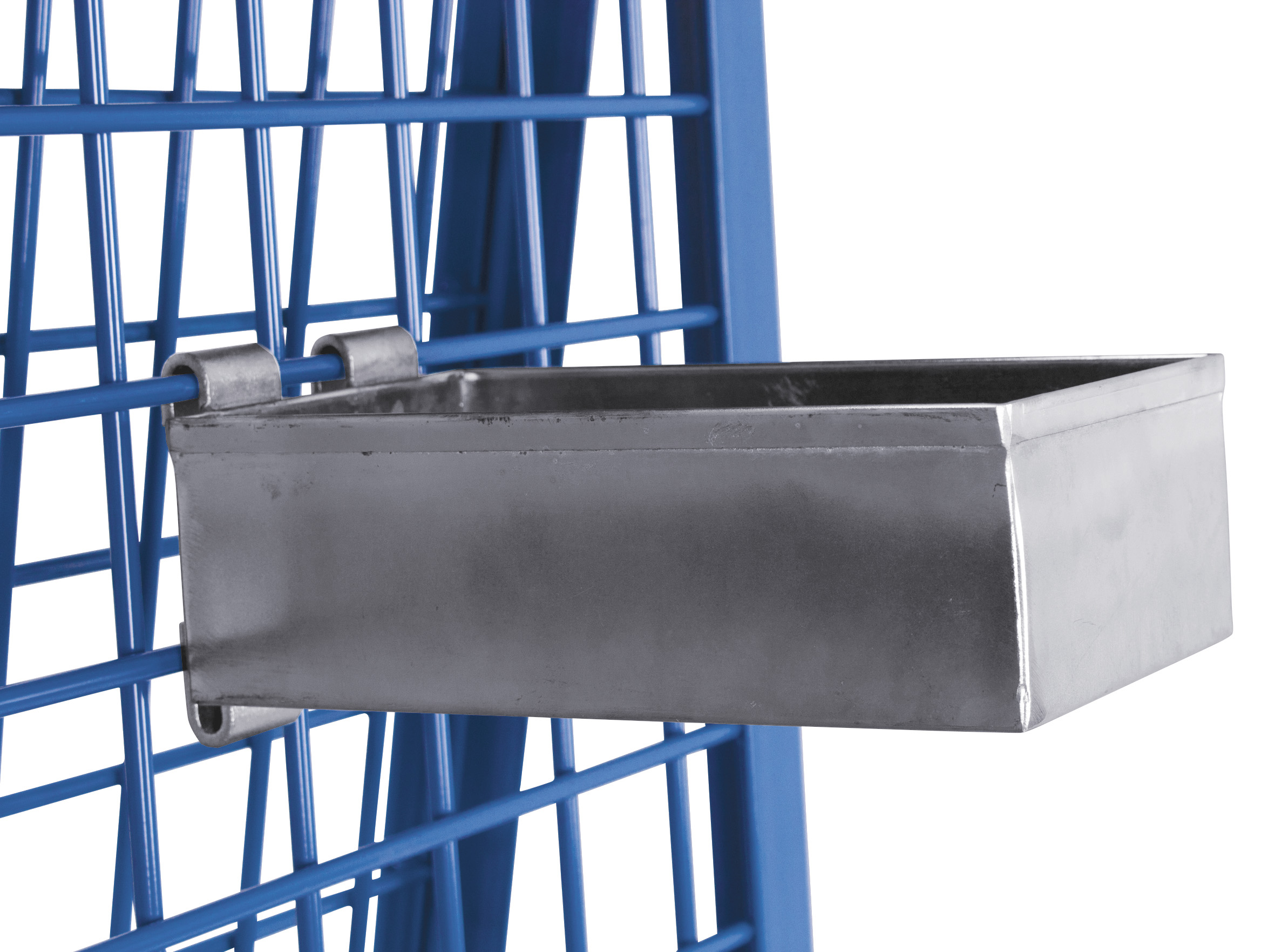 Verzinkter Materialkasten, 265 × 150 × 110 mm, Traglast 25 kg, für Werkstatt und Lager