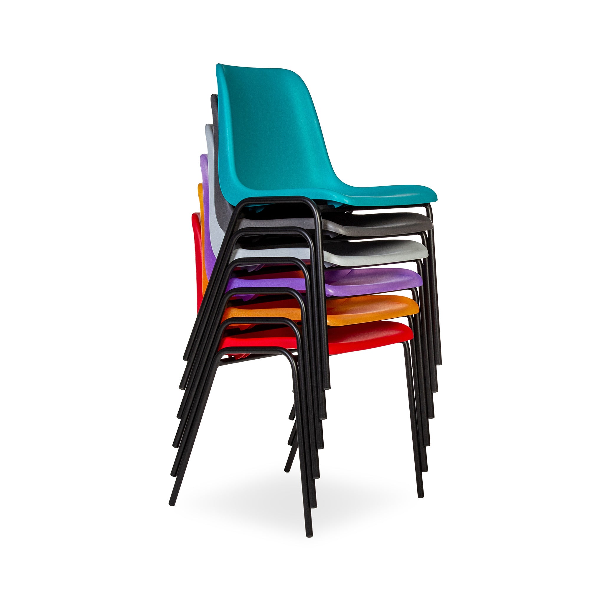 Stapelbarer Schalenstuhl Basic Schwarz Funktional Robust und Platzsparend