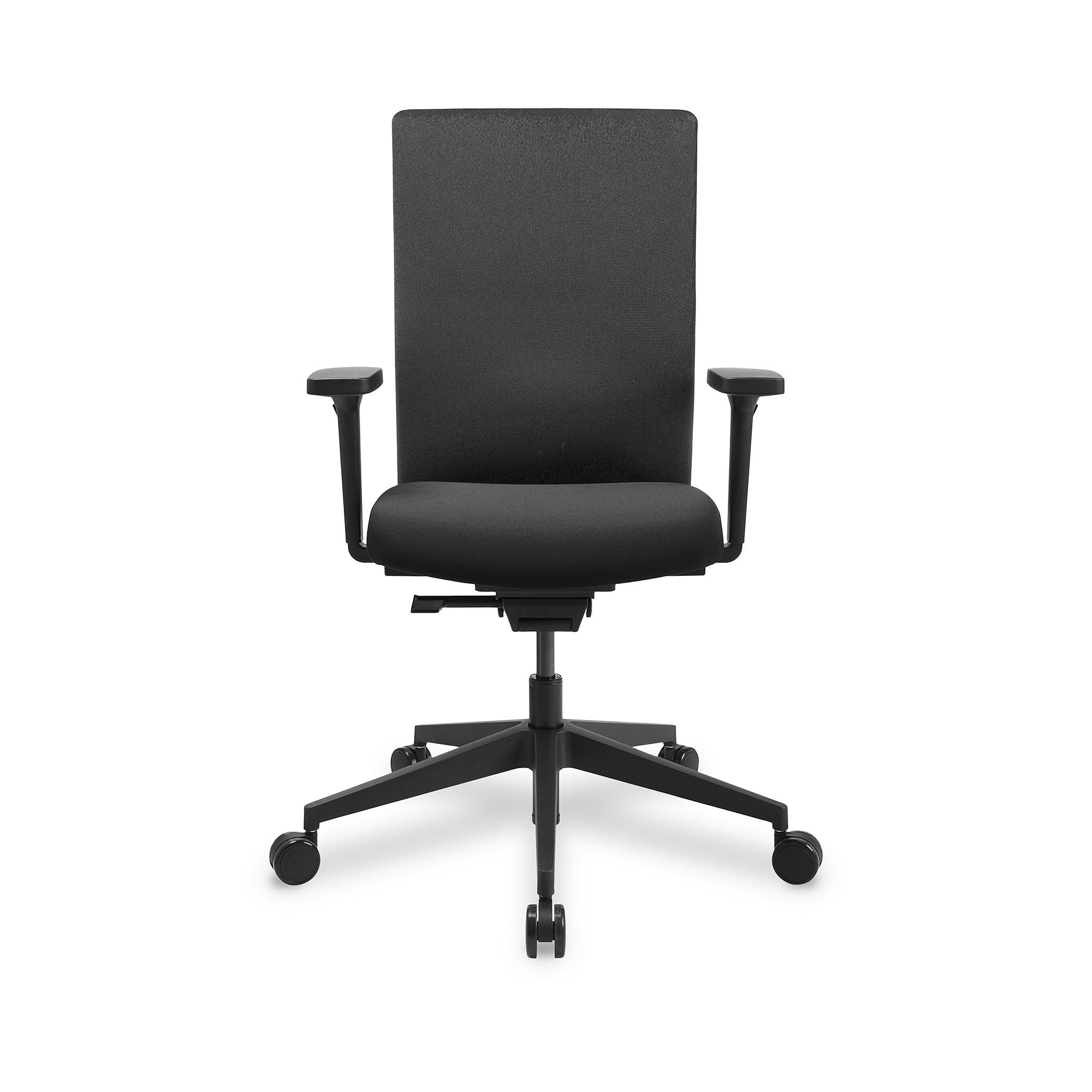 Bürodrehstuhl AIRWORK G – Ergonomischer Bürostuhl mit Komfortpolster und Lordosenstütze, Schwarzes Polster, GS geprüft