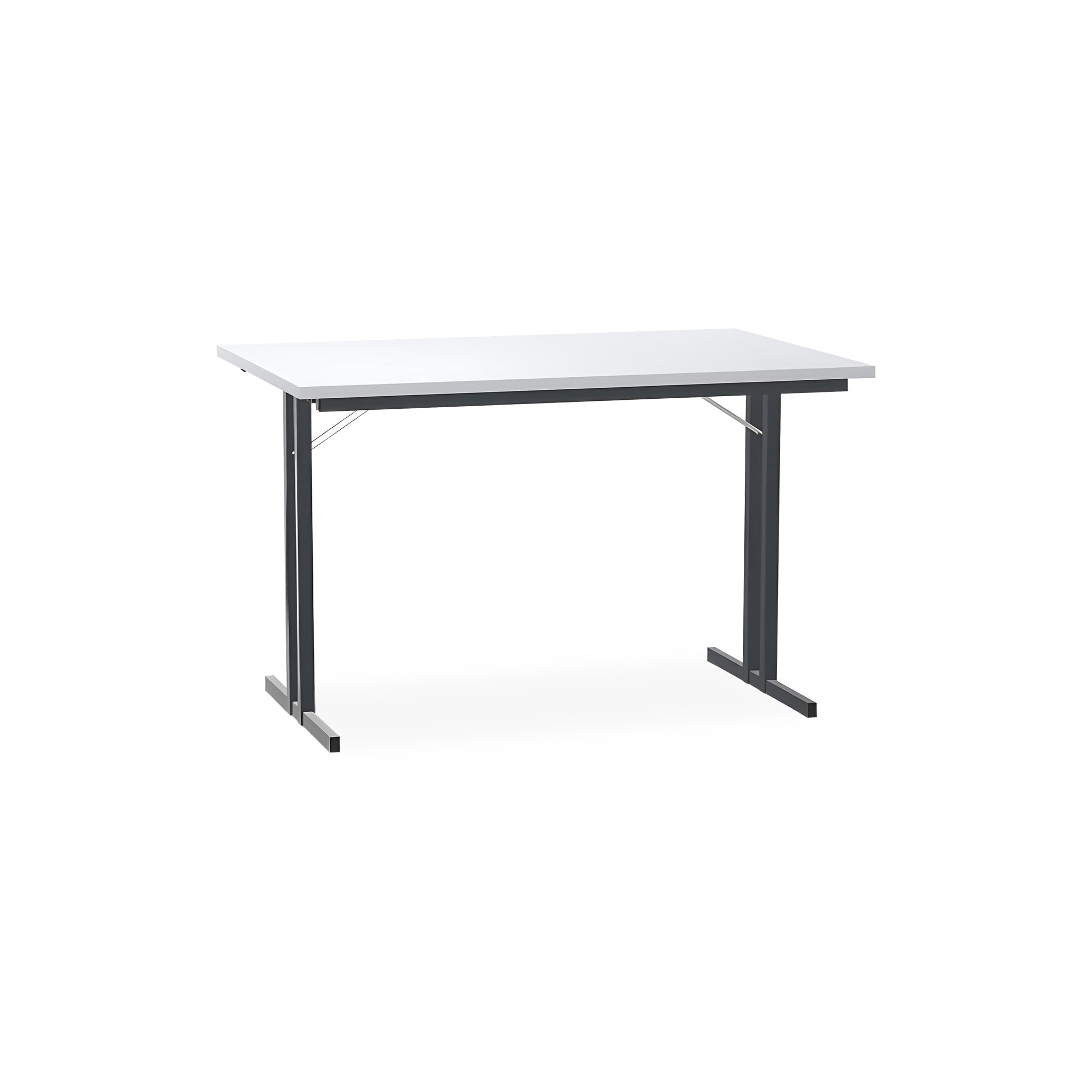 Kompakter Klapptisch 1200 × 800 mm – mit T-Fuß, Höhe 750 mm, Farbe Schwarzgrau/Grau Kompakter Klapptisch 1200 × 800 mm – mit T-Fuß, Höhe 750 mm, Farbe Schwarzgrau/Grau
