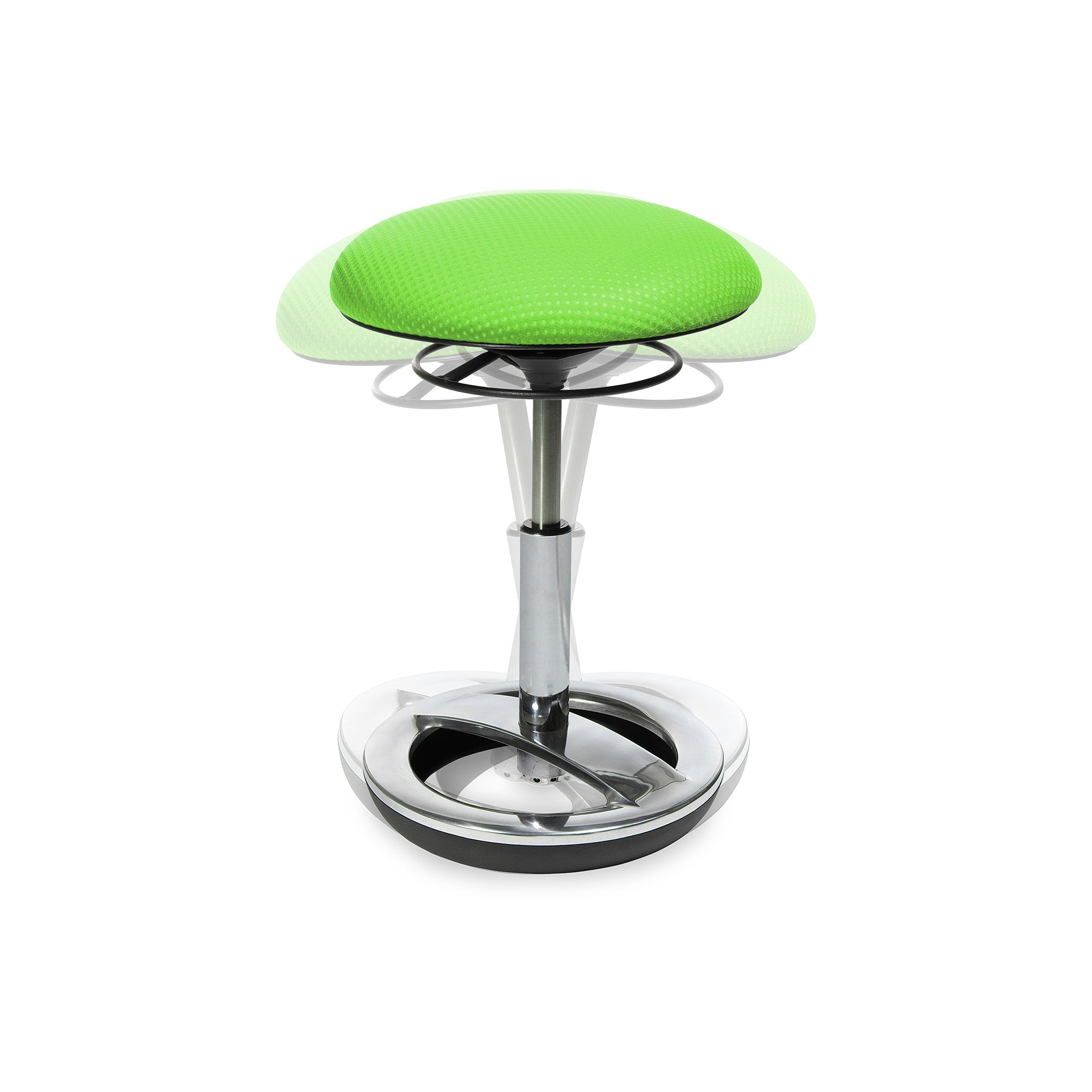 Bür Ordnerhöhenocker Sitness High Bob – Höhenverstellbarer Fitness‑Hocker für Steharbeitsplätze, GS geprüft – Apfelgrünes Polster