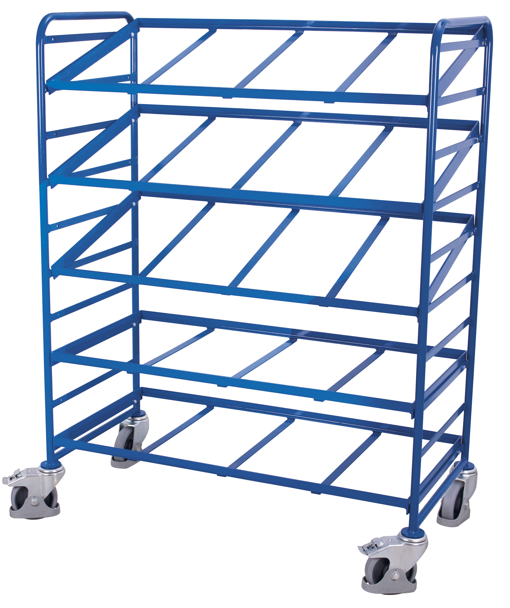 Großer Eurokastenwagen 1350 × 665 × 1700 mm, für 600 × 400 Kisten, RAL 5010, 250 kg Traglast Großer Eurokastenwagen 1350 × 665 × 1700 mm, für 600 × 400 Kisten, RAL 5010, 250 kg Traglast