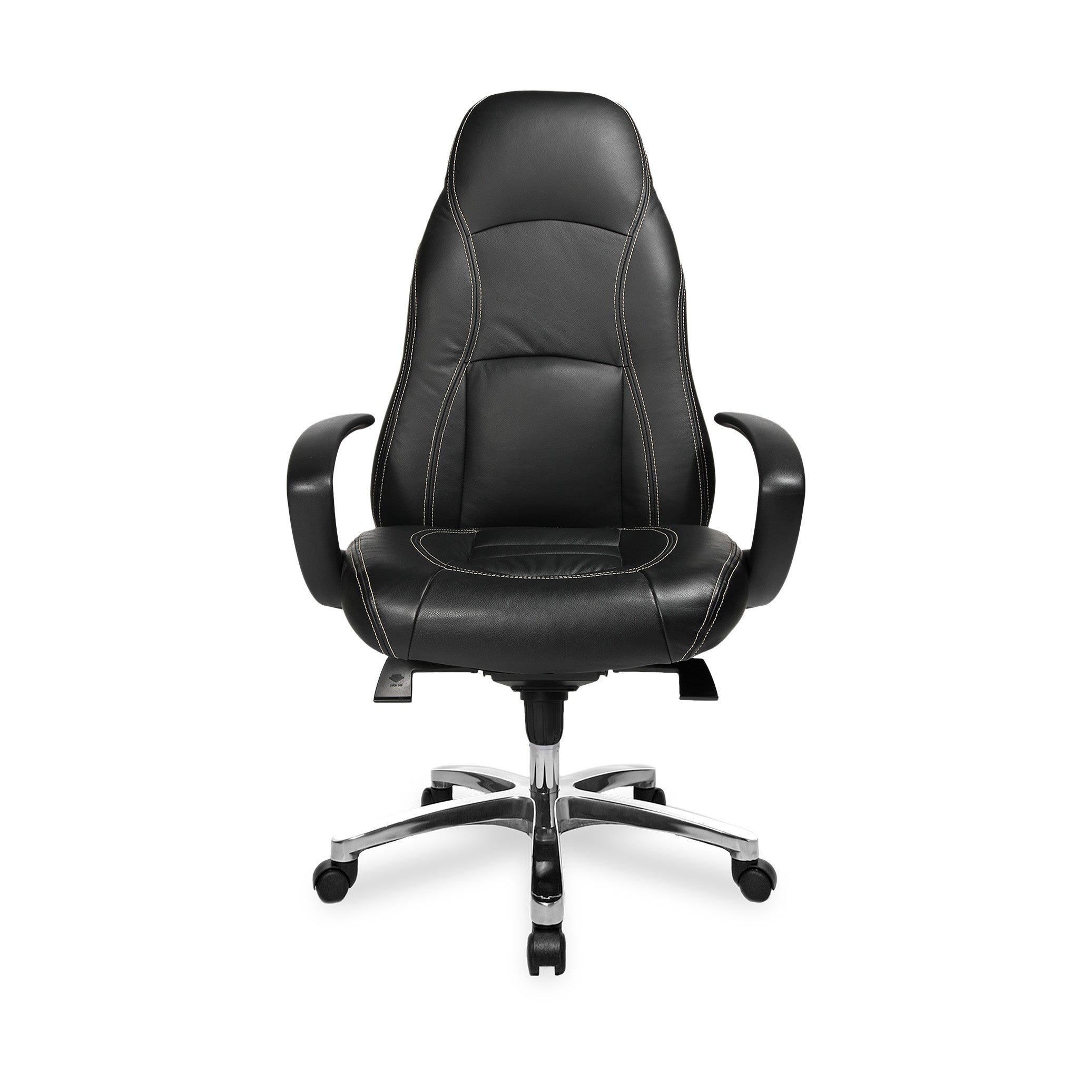 Chefsessel RS1 – Luxuriöser Leder-Bürosessel mit Design-Elementen & Armlehnen, GS geprüft