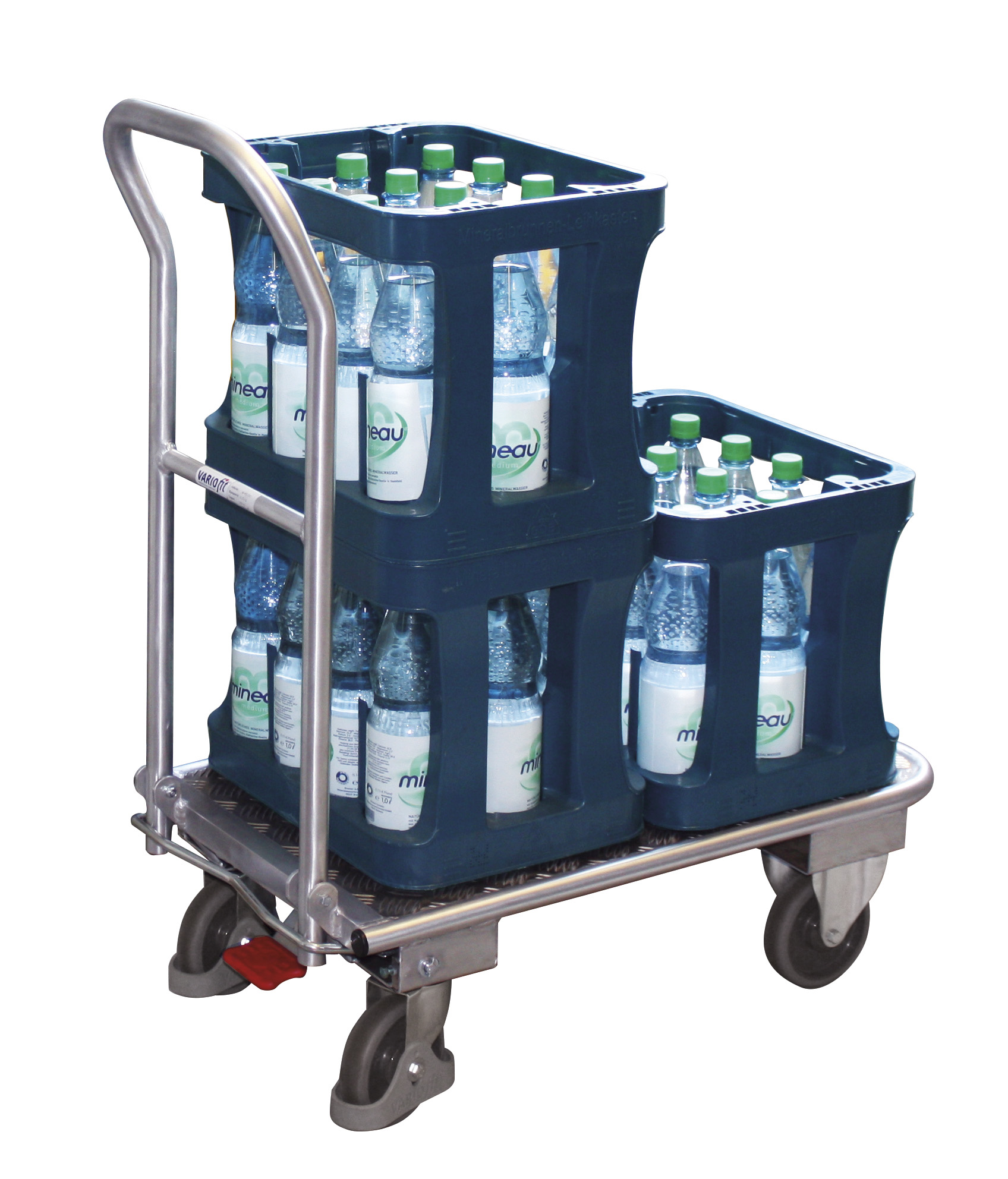 Leichter Aluminium Klappbügelwagen 815 × 450 mm mit Riffelblech-Ladefläche, 200 kg Traglast, ideal für Lager & Werkstatt