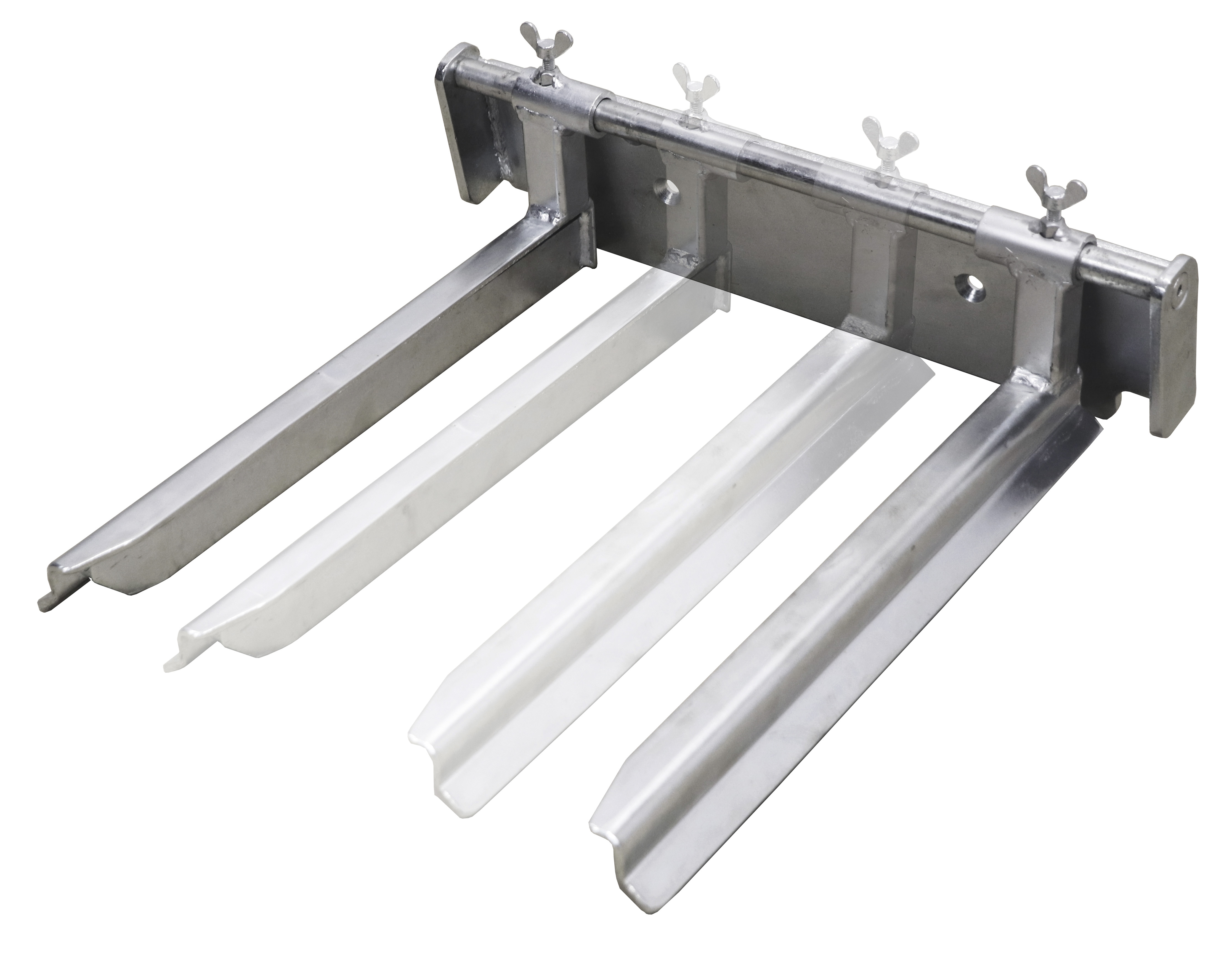 Verstellbare Gabelzinken 60–390 × 450 mm aus Stahl, verzinkt, für Materialheber Verstellbare Gabelzinken 60–390 × 450 mm aus Stahl, verzinkt, für Materialheber