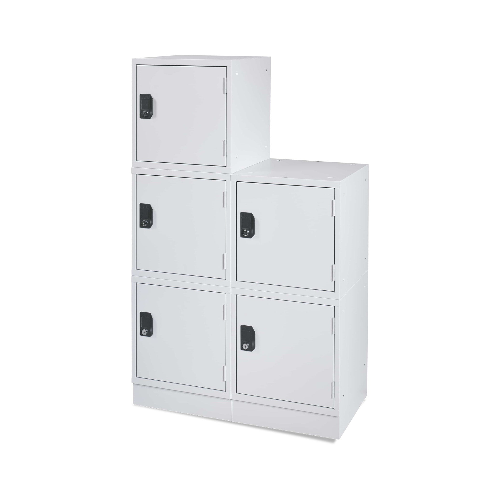 Modularer Schließfachwürfel 450 × 450 × 450 mm, Lichtgrau/Lichtgrau – flexibel erweiterbares Aufbewahrungssystem