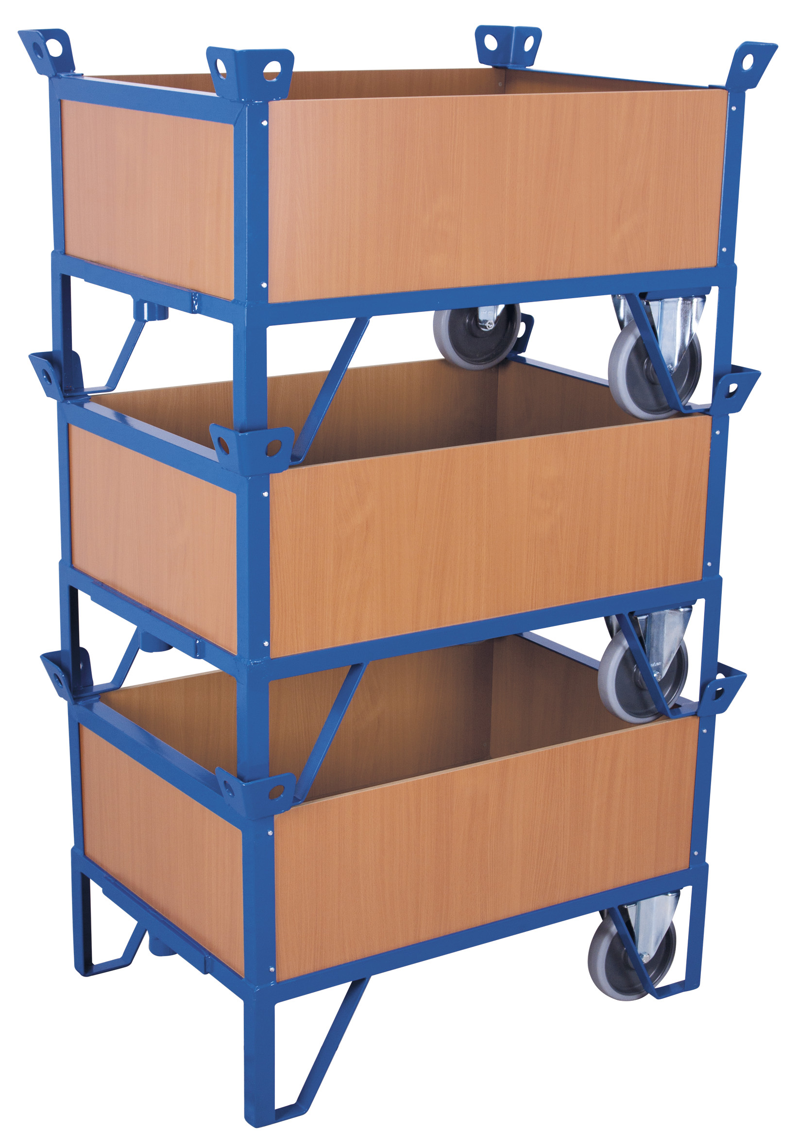 Kompakte Rollplatte mit 4 Wänden 1290 × 880 × 660 mm, 500 kg Traglast, RAL 5010