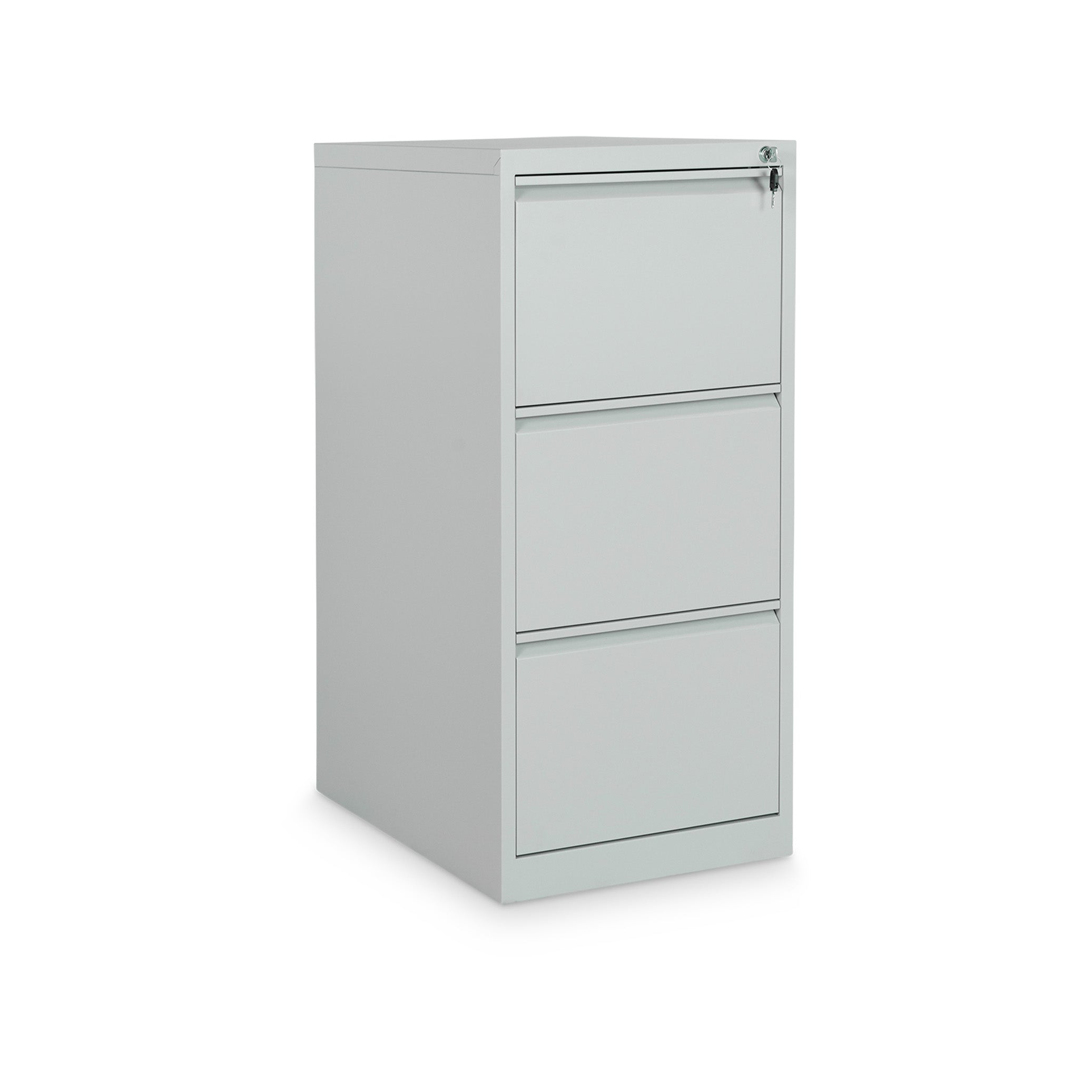 Stahl-Hängeregistraturschrank 3 Schübe einbahnig – Lichtgrau Stahl-Hängeregistraturschrank 3 Schübe einbahnig – Lichtgrau