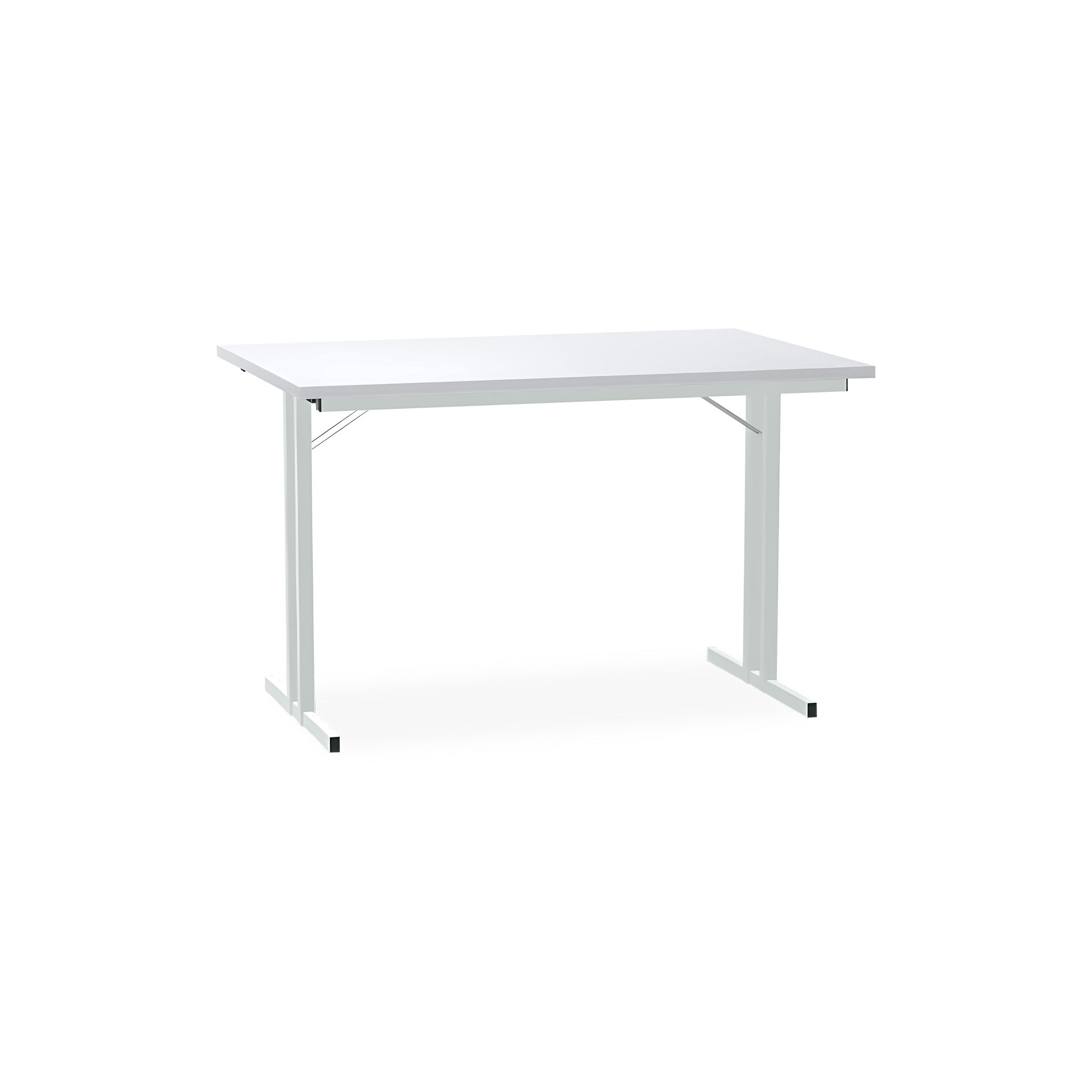Kompakter Klapptisch 1200 × 800 mm – mit T-Fuß, Höhe 750 mm, Farbe Lichtgrau/Grau