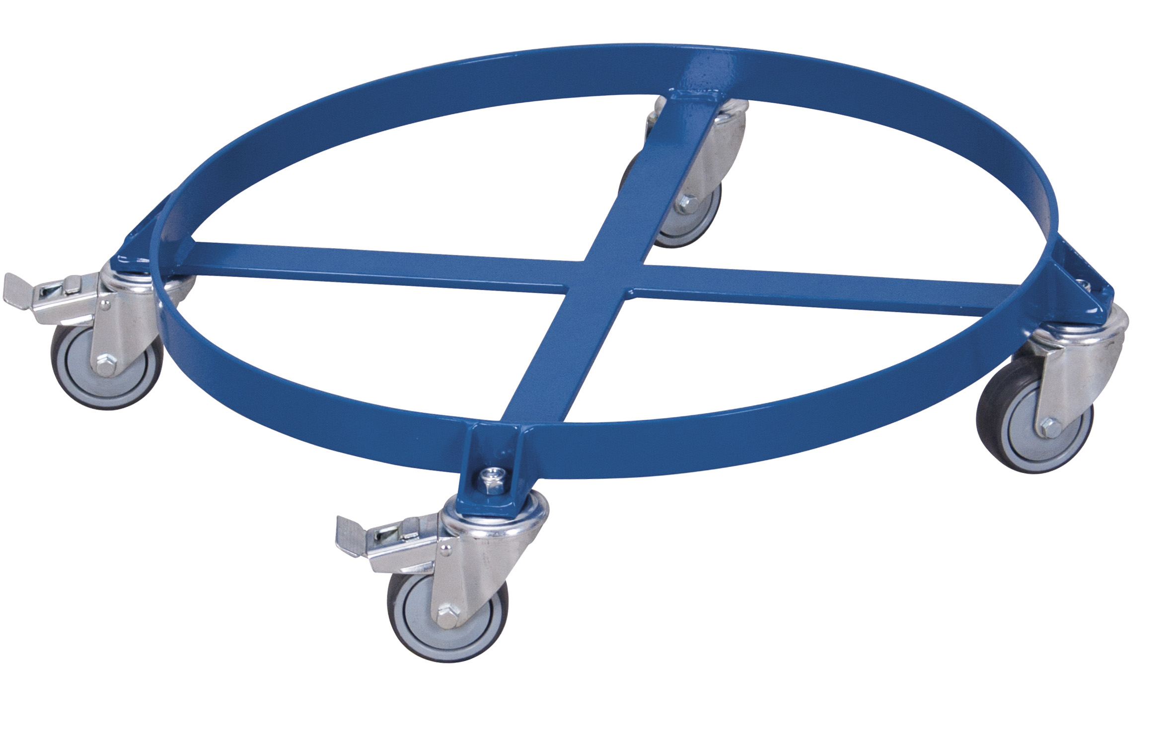 Stabiler Fassroller 715 × 610 × 160 mm für 200-Liter-Fässer, RAL 5010, ideal für Lager & Transport Stabiler Fassroller 715 × 610 × 160 mm für 200-Liter-Fässer, RAL 5010, ideal für Lager & Transport
