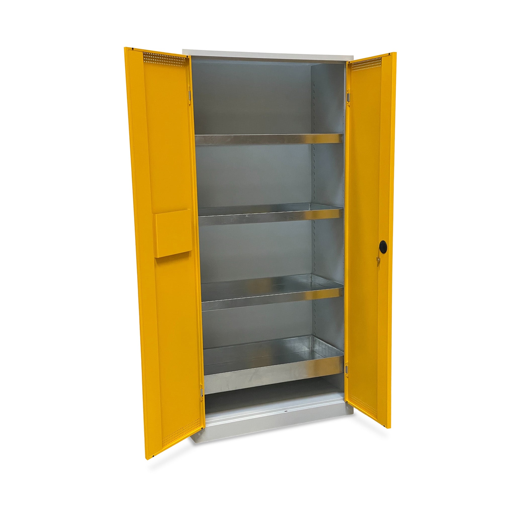 Funktionaler Umweltschrank 920 × 500 × 1950 mm, farbe lichtgrau/signalgelb