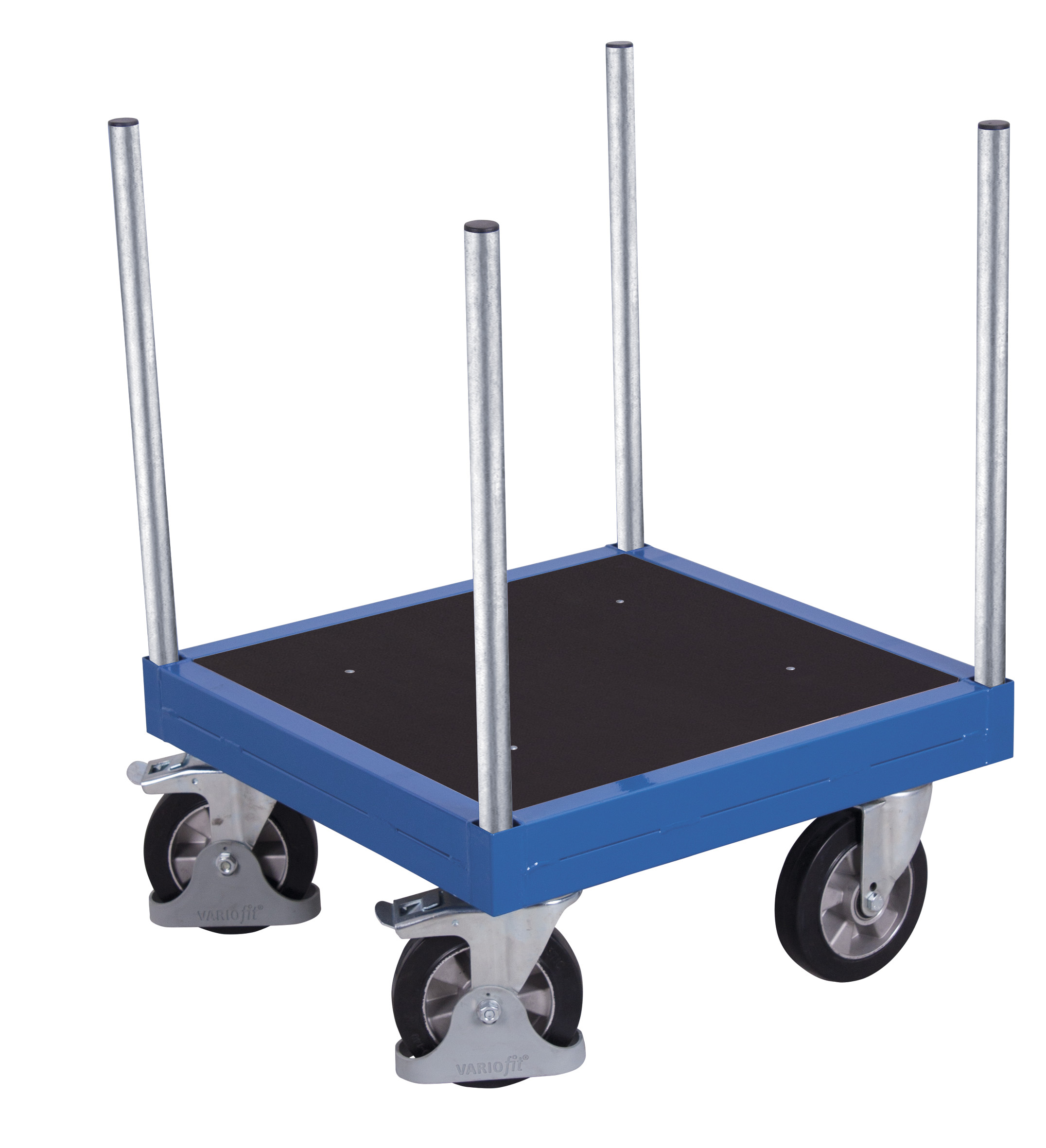 Kompakter Langmaterialroller, 1200 kg Traglast, 700 × 700 × 940 mm, RAL 5010