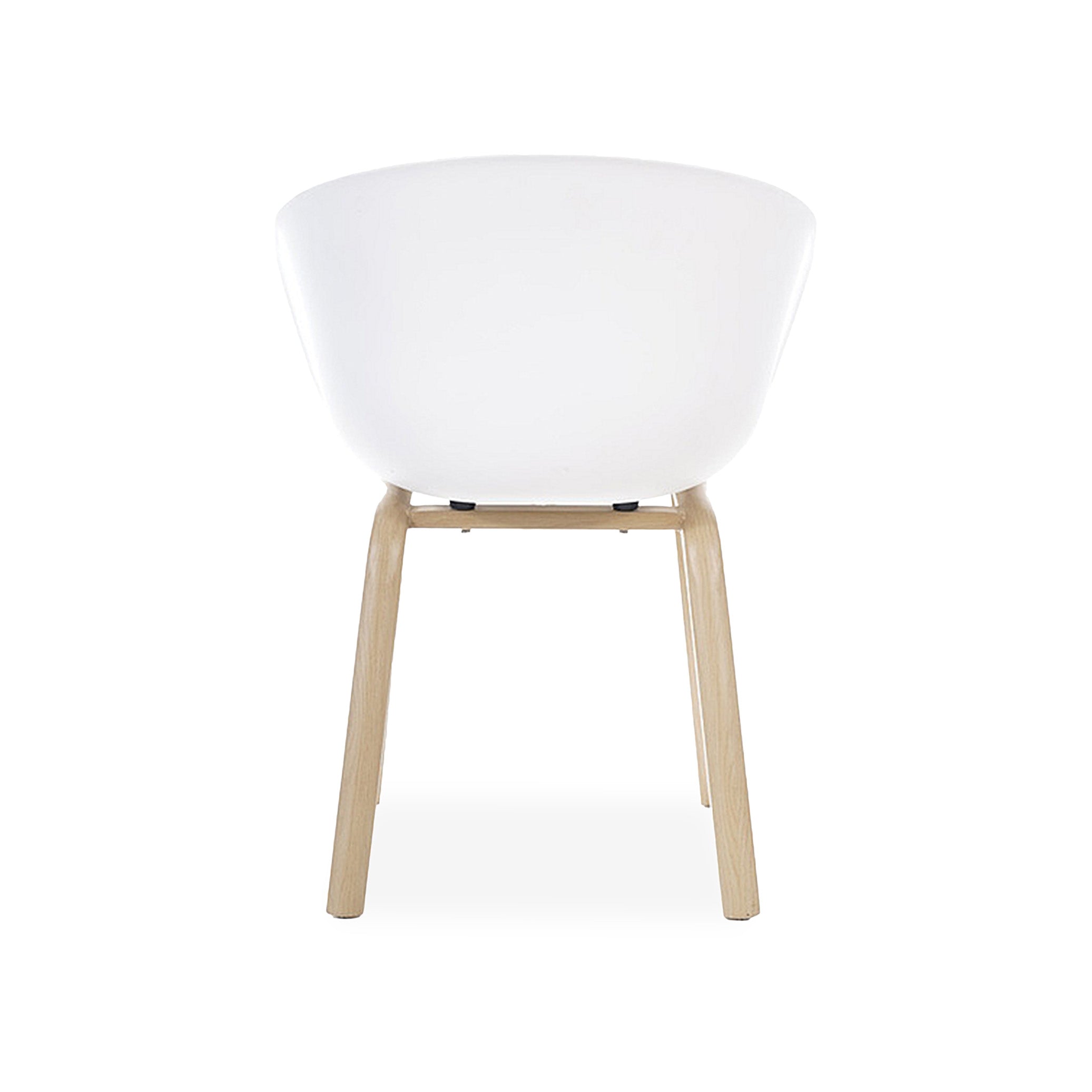 Weißer Design-Stuhl mit Eichenoptik-Gestell – Modern & Komfortabel für Büro & Zuhause