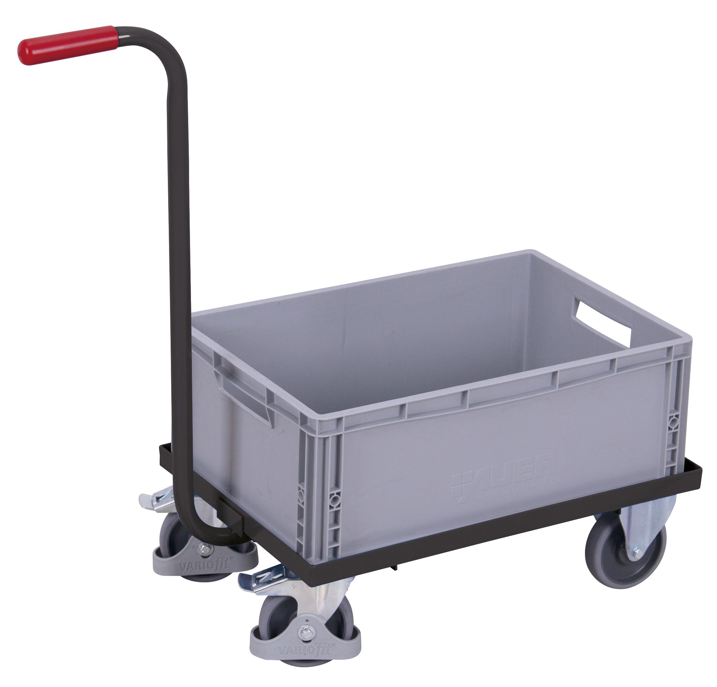 Praktischer Griffroller 890 × 420 mm mit Kunststoffkiste 600 × 400 mm, 250 kg Traglast, RAL 7016, ideal für Lager & Transport Praktischer Griffroller 890 × 420 mm mit Kunststoffkiste 600 × 400 mm, 250 kg Traglast, RAL 7016, ideal für Lager & Transport