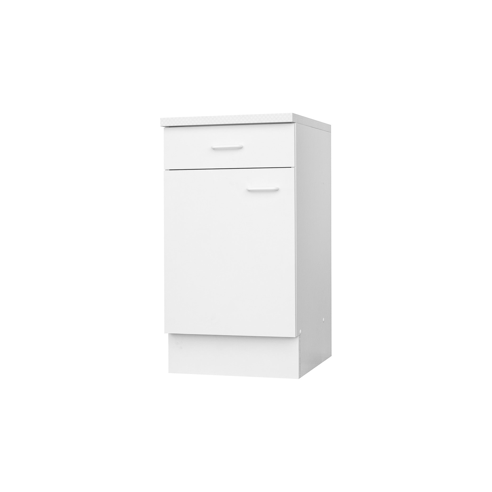 Schmaler Küchen-Unterschrank 500 × 600 × 850 mm, Farbe Weiß Schmaler Küchen-Unterschrank 500 × 600 × 850 mm, Farbe Weiß
