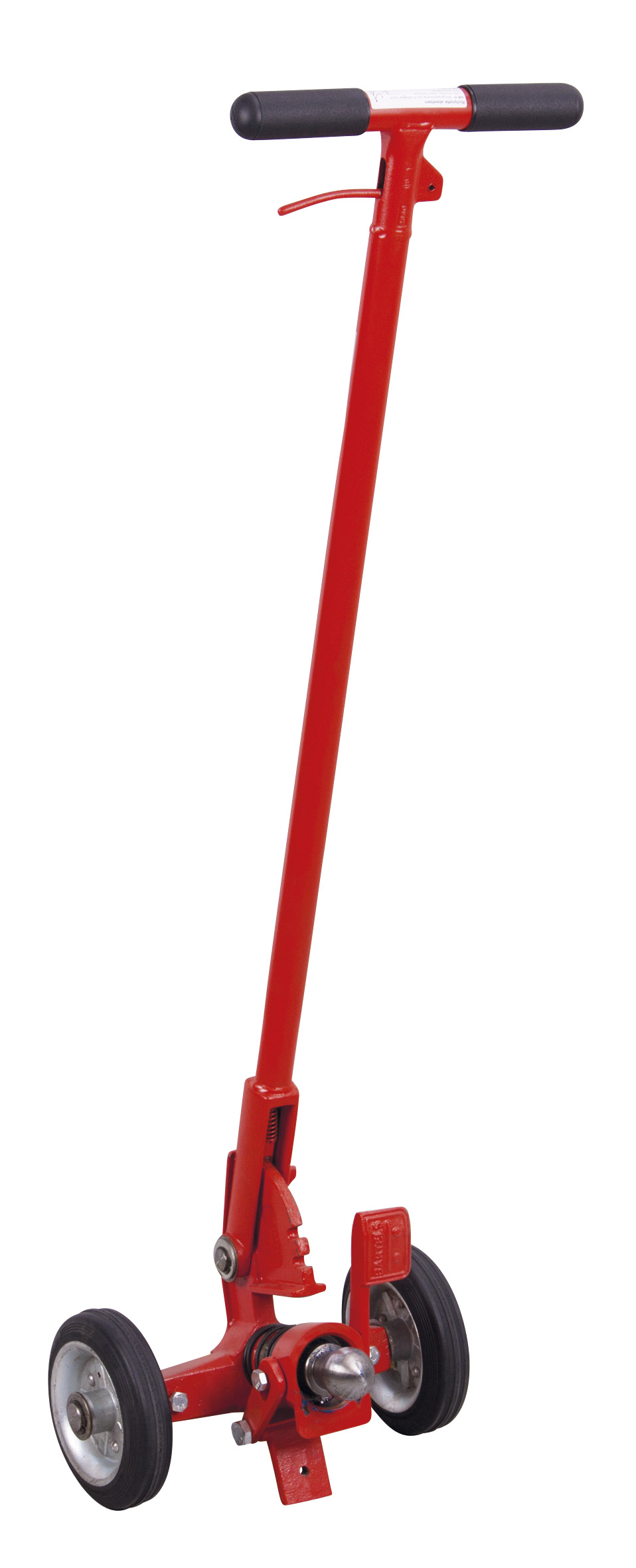 Robuster Sicherheitshebelroller 390 × 305 × 1305 mm, für Rollplatten bis 3000 kg