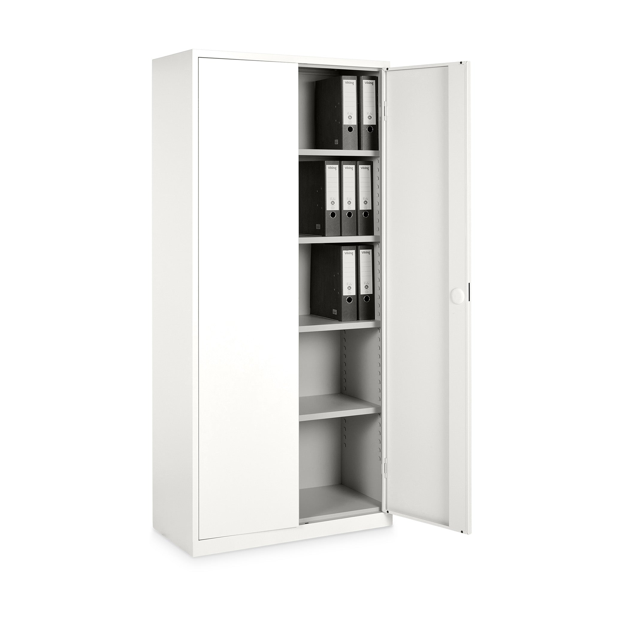 Stahl-Aktenschrank 920 × 420 × 1950 mm (5 Ordnerhöhen), Reinweiß – stabiler Stahlschrank für Büro, Archiv & Werkstatt