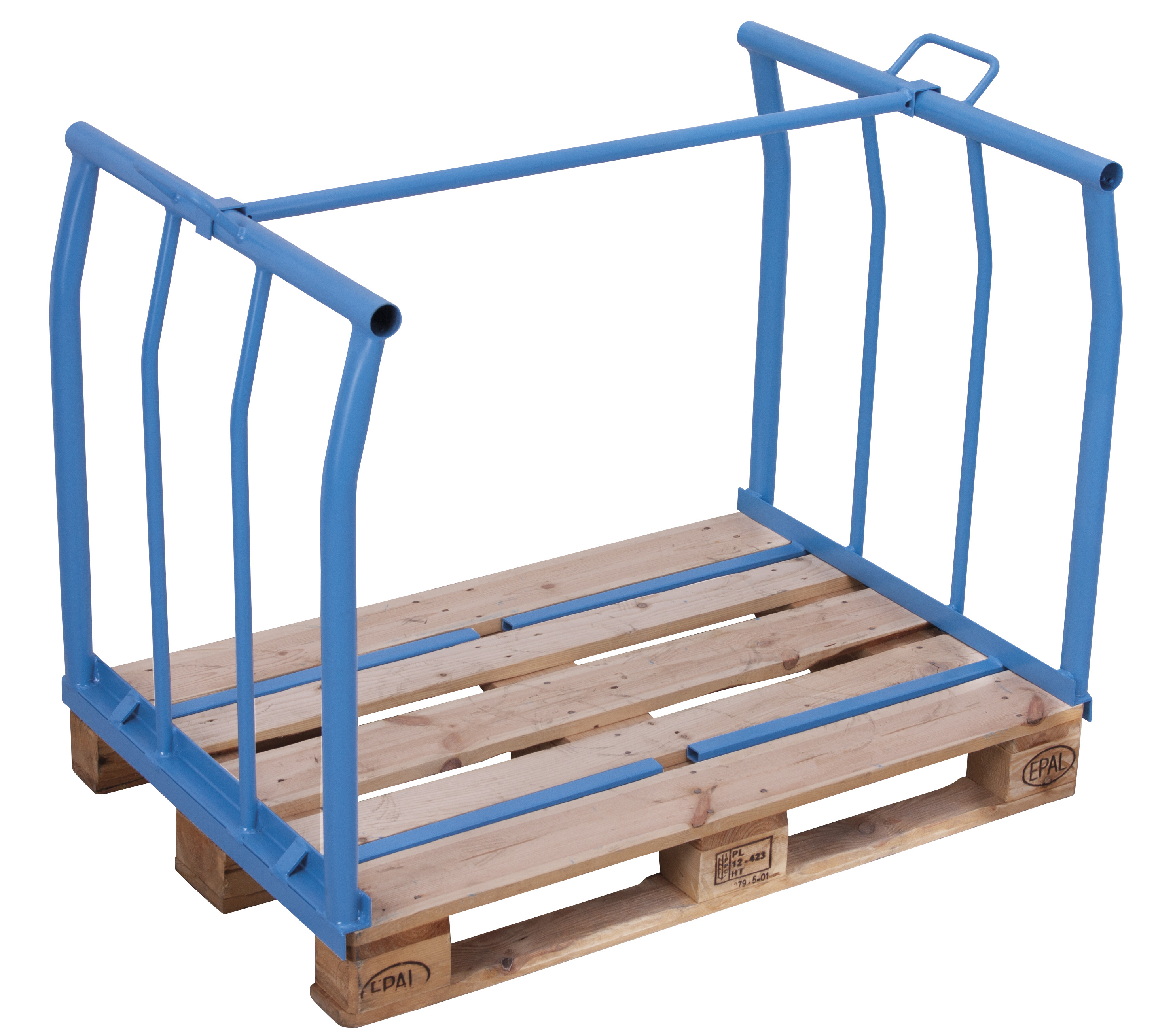 Stabiler Palettenaufsatz Typ 66, 1200 × 800 mm, 800 mm Höhe, 500 kg Auflast, RAL 5010, ideal für Lager & Transport