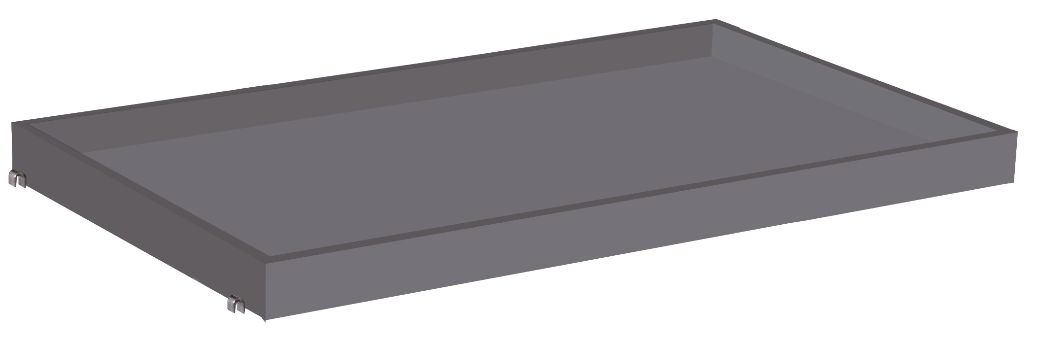 Großformatiges Tablett 1165 × 755 × 45 mm aus Holzwerkstoff, 80 kg Traglast, passend für Ladefläche 1200 × 800 mm, Farbe grau, ideal für Lager & Werkstatt
