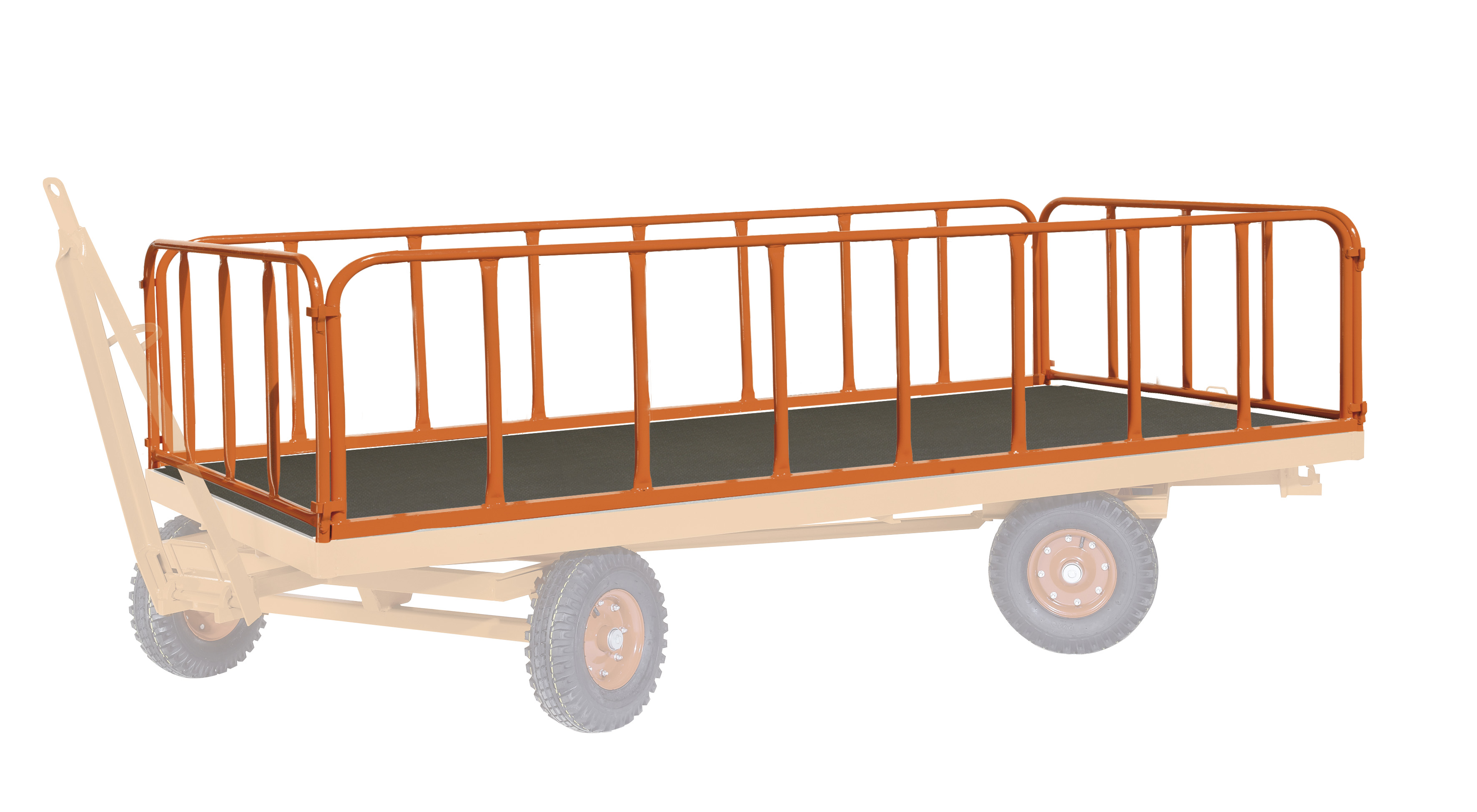 Stahlrohrwände 3000 × 1500 mm für Industrieanhänger, 750 mm Höhe, RAL 2004, ideal zur Ladungssicherung