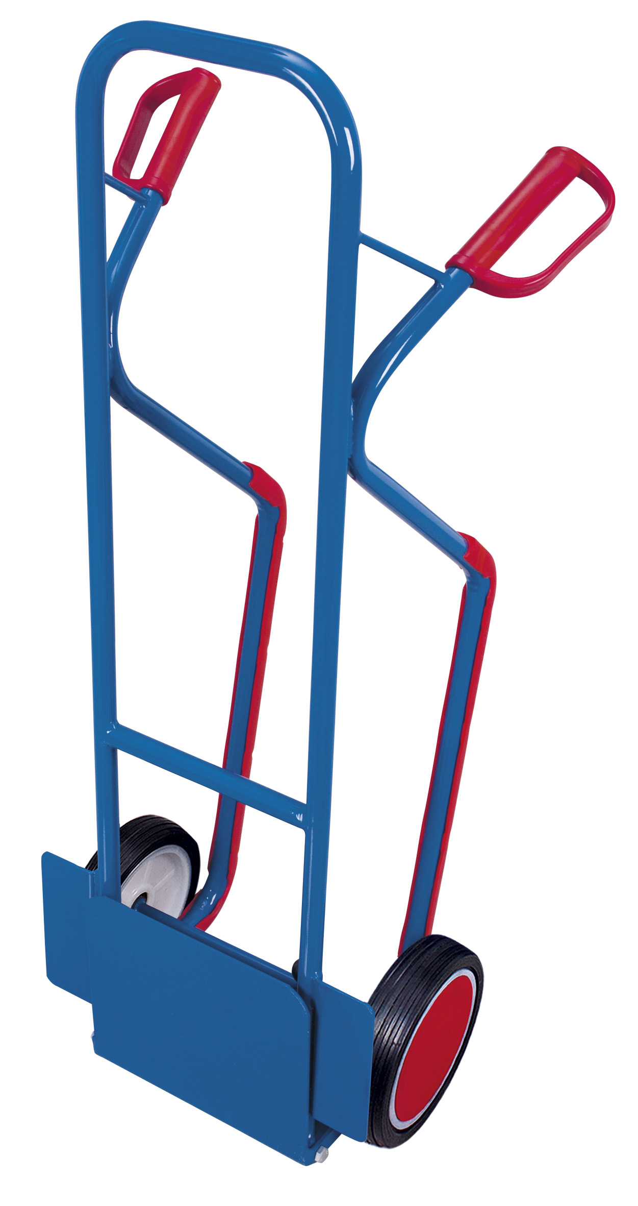 Klappbare Stahlrohrkarre mit Vollgummibereifung 200 kg, Schaufel 320 × 255 mm, RAL 5010 – ideal für Lager & Transport