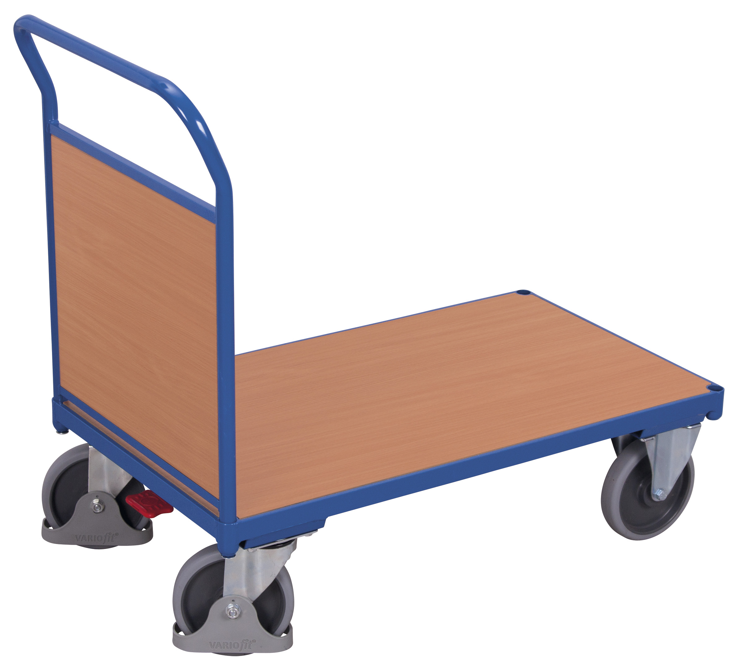 Kompakter Stirnwandwagen 975 × 500 mm mit Holzaufbau, 400 kg Traglast, RAL 5010, perfekt für Lager & Werkstatt Großzügiger Stirnwandwagen 1325 × 800 mm mit Holzaufbau, 500 kg Traglast, RAL 5010, ideal für Lager & Werkstatt