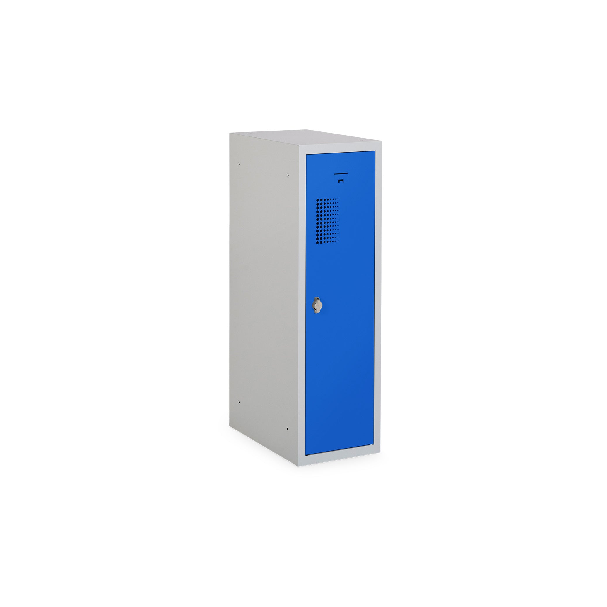 Kompakter Mini-Spind 300 × 500 × 1000 mm, Farbe lichtgrau / enzianblau