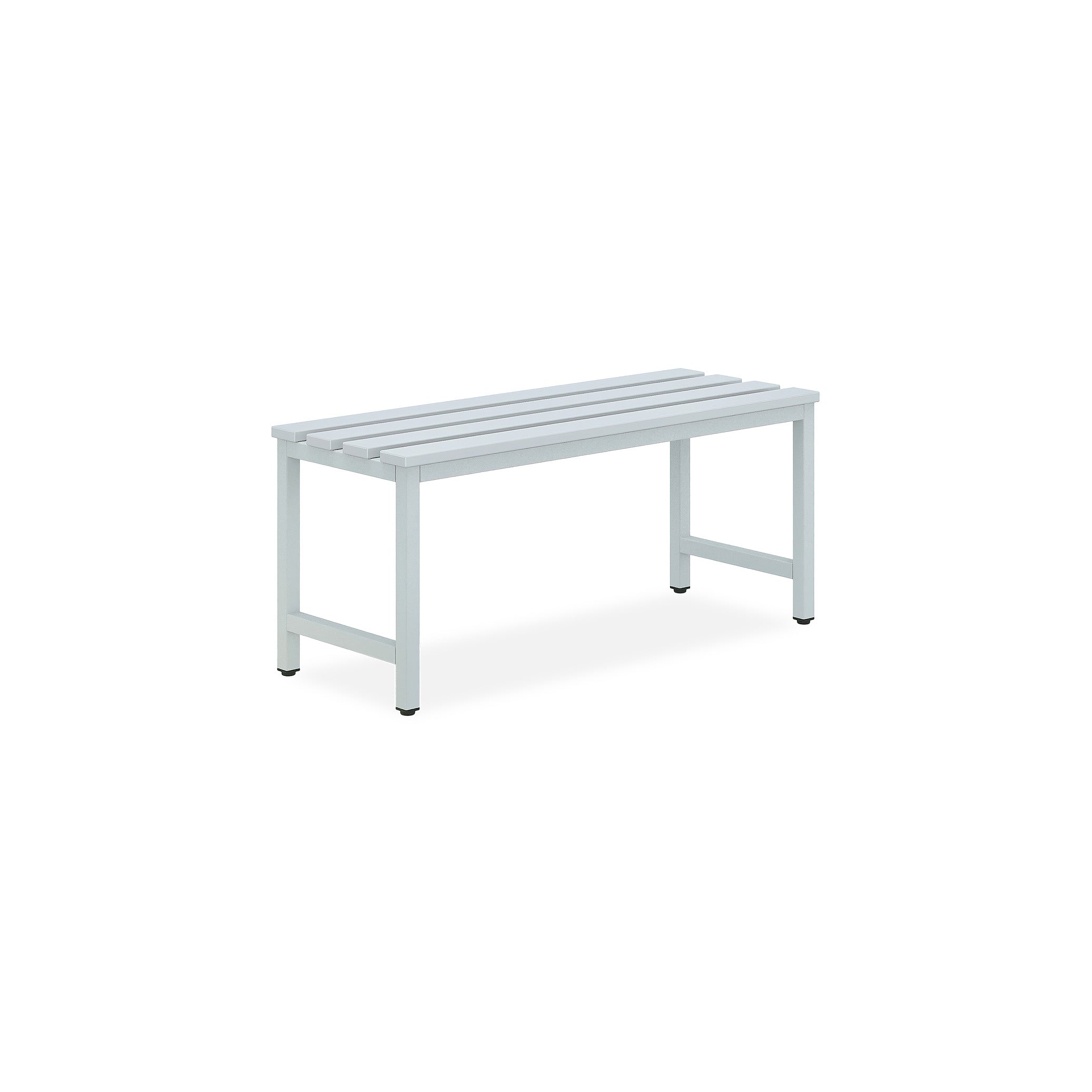 Kompakte Sitzbank mit Kunststofflatten, 1000 × 380 × 440 mm – ohne Schuhrost