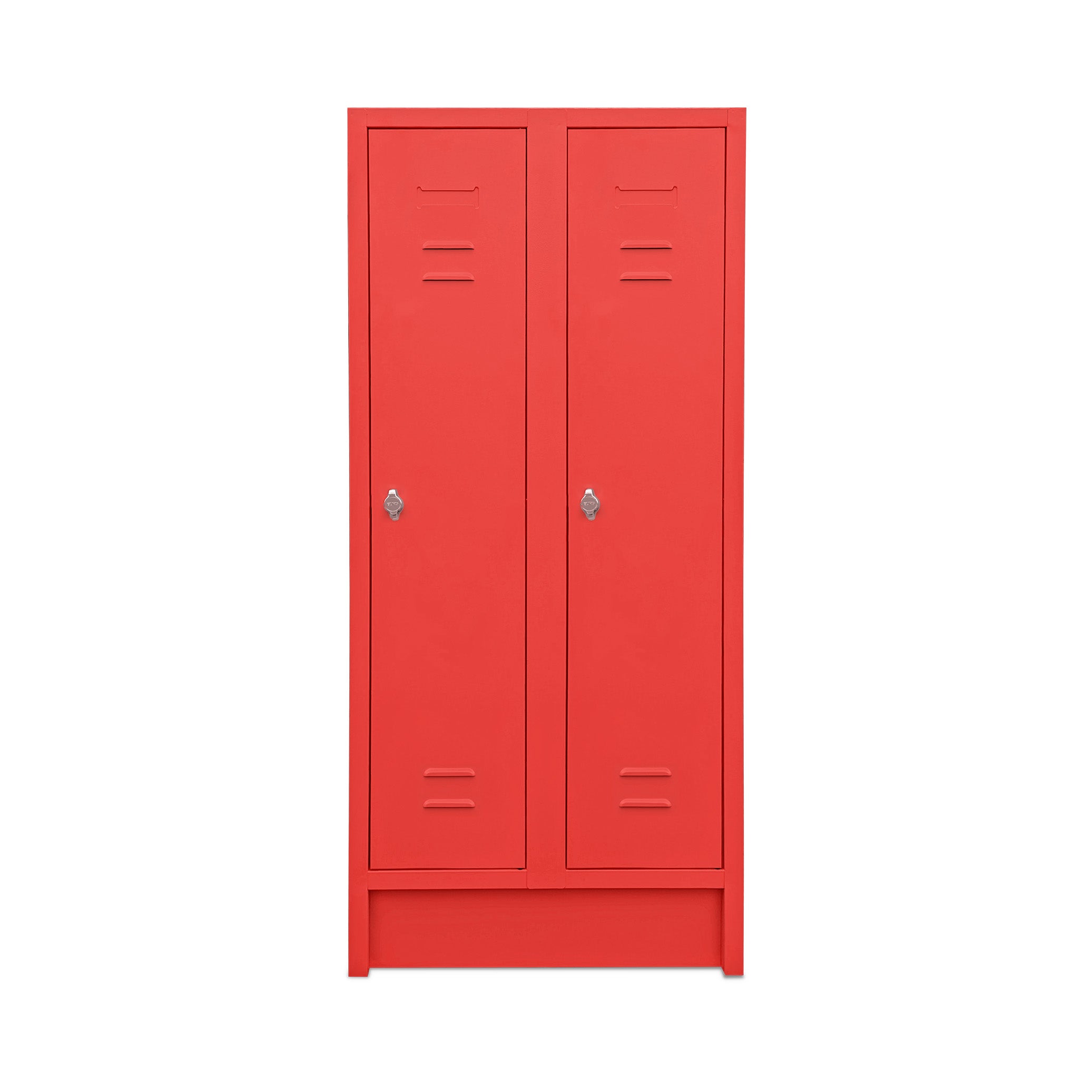 Praktischer Kindergarten-Spind 2 Abteile 1 Fach – Robuste Lösung für Ordnung & Sicherheit in Feuerrot