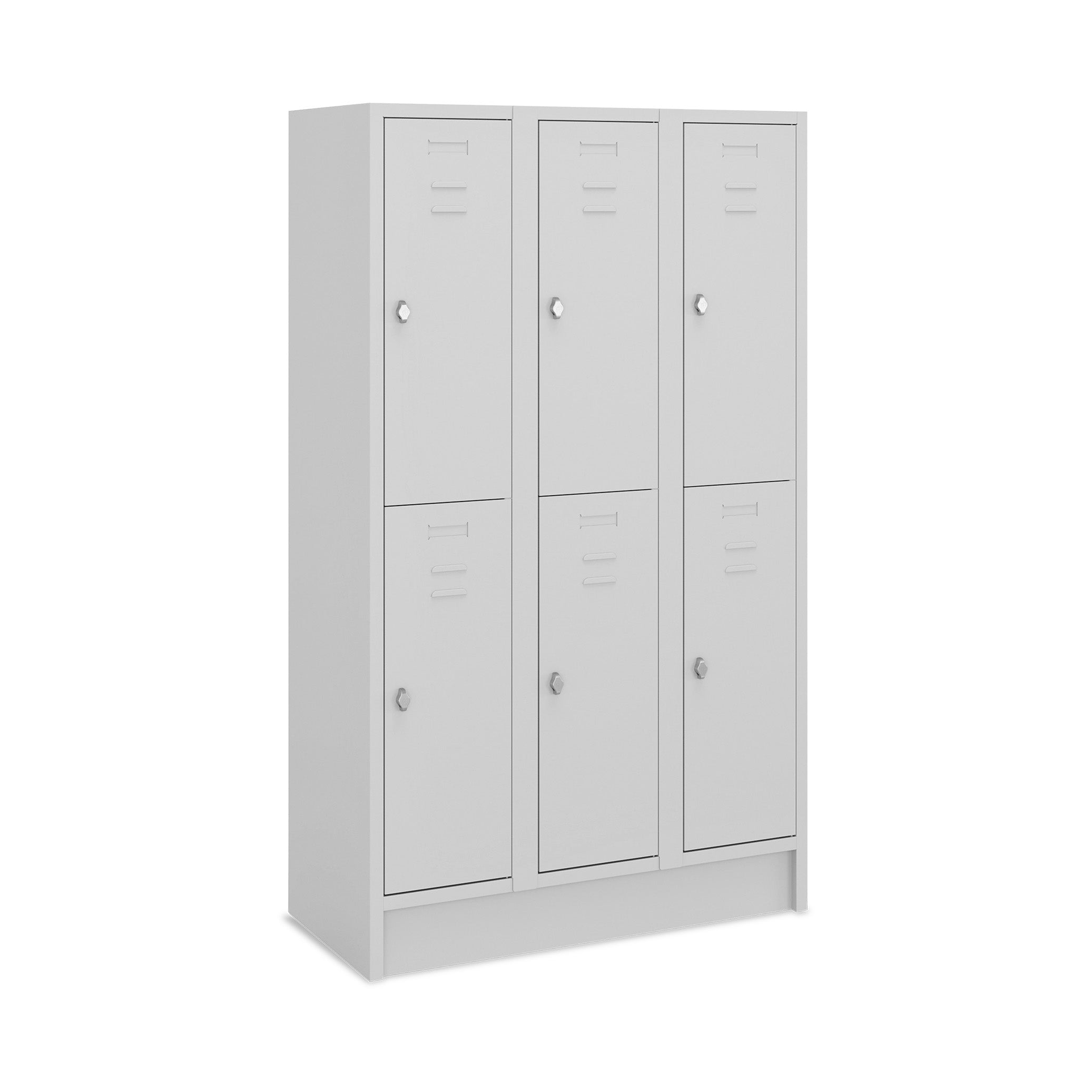 Große Fächersäule 6 Türen, 1050 × 500 × 1800 mm, Farbe lichtgrau