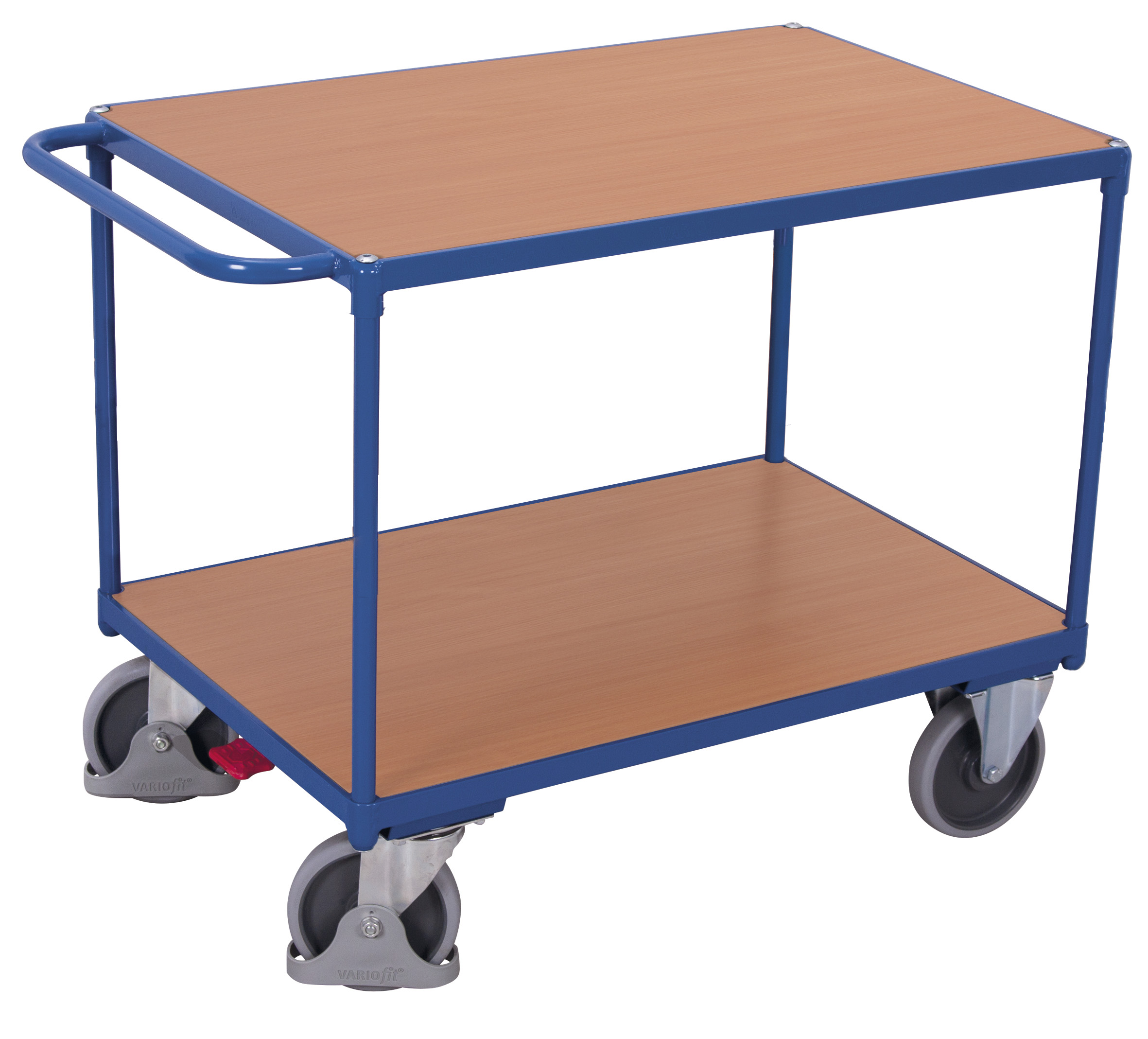 Robuster Tischwagen 1190 × 700 mm mit 2 Holzladeflächen, 500 kg Traglast, RAL 5010, ideal für Werkstatt & Betrieb Starker Tischwagen 1190 × 600 mm mit 2 Holzladeflächen, 500 kg Traglast, RAL 5010, ideal für Werkstatt & Betrieb