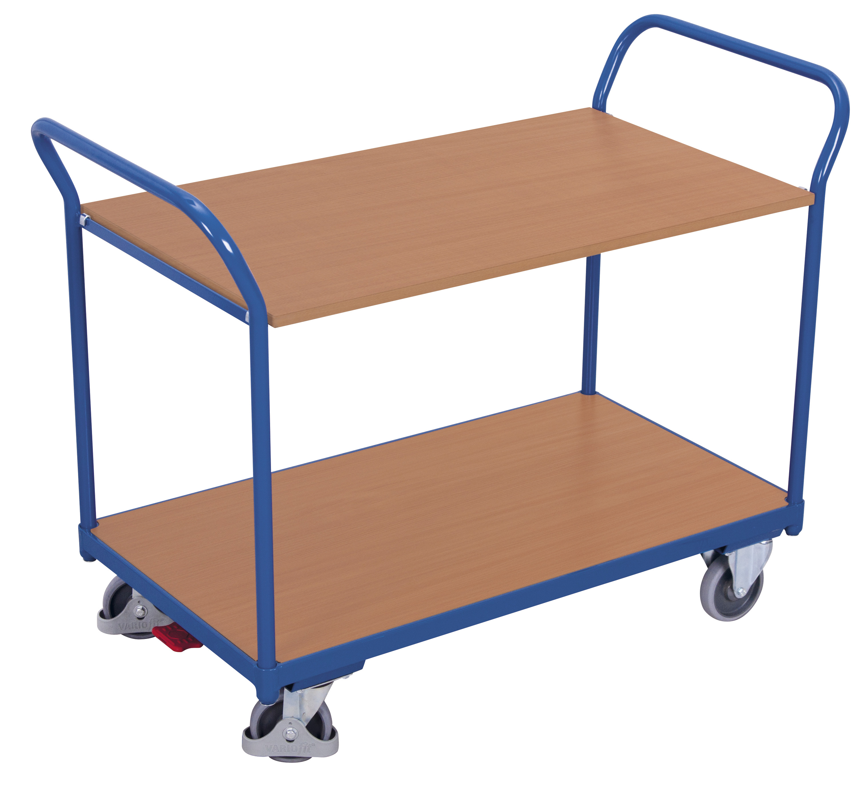 Kompakter Tischwagen 1045 × 500 mm mit 2 bündigen Ladeflächen, 200 kg Traglast, RAL 5010, ideal für Werkstatt & Montage Funktionaler Tischwagen 1195 × 600 mm mit 2 bündigen Ladeflächen, 200 kg Traglast, RAL 5010, ideal für Werkstatt & Montage