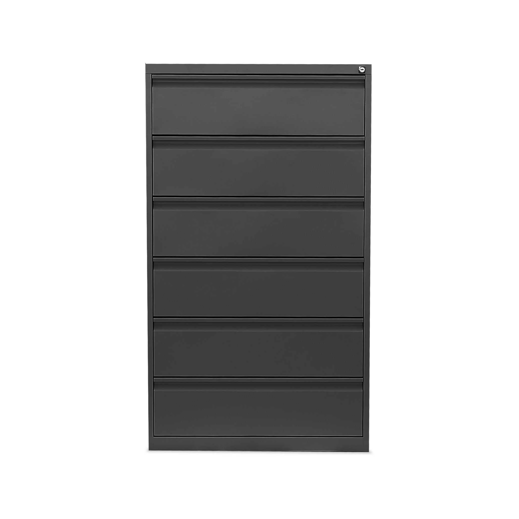 Breiter Karteischrank 802 × 622 × 1321 mm, 3 Bahnen, Farbe Tiefschwarz – für DIN A5 Karten