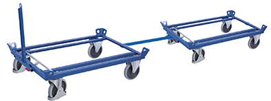 Praktische Deichsel und Kupplung für Fahrgestelle 680 mm, RAL 5010, universell einsetzbar