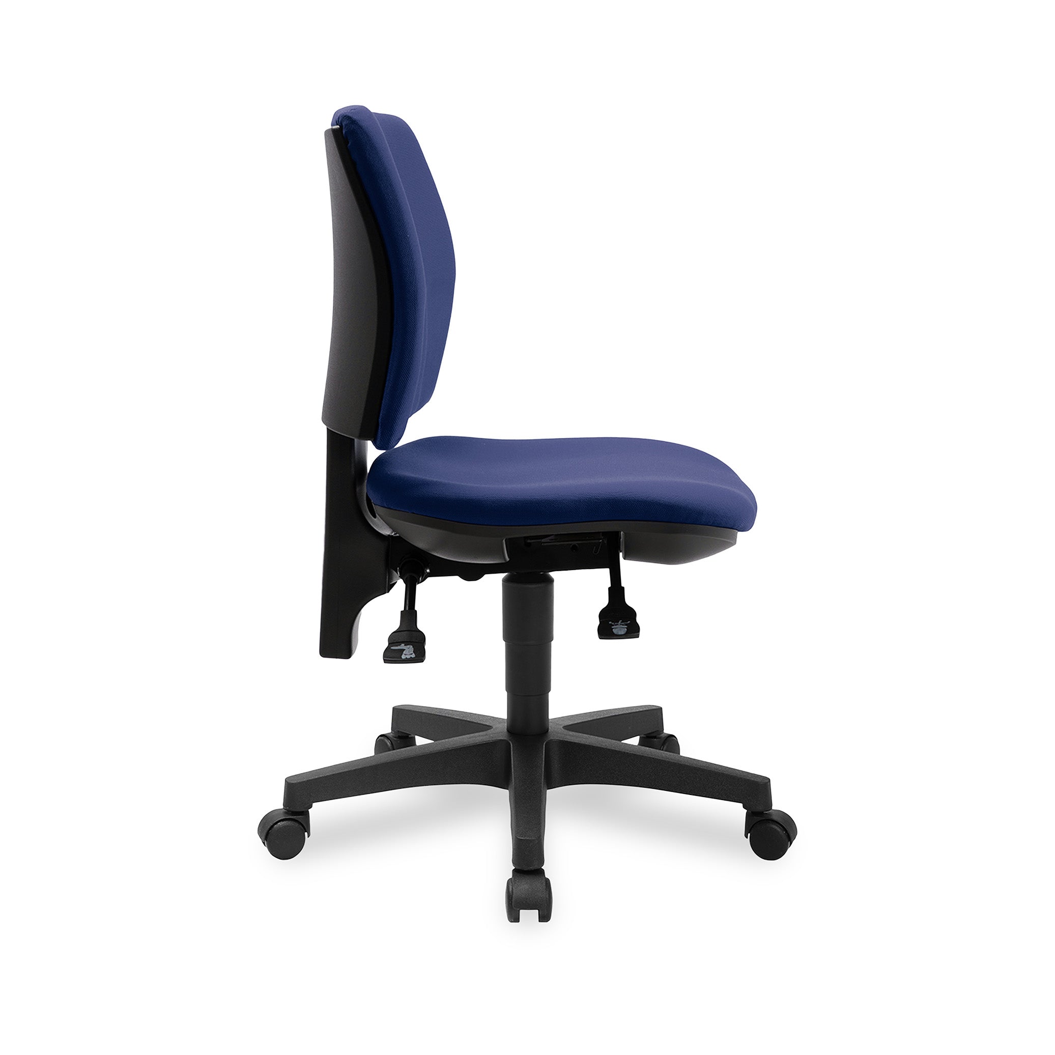 Bürodrehstuhl Pro 30 – Bequemer Bandscheibenstuhl mit ergonomischer Rückenlehne, Blaues Polster | GS geprüft
