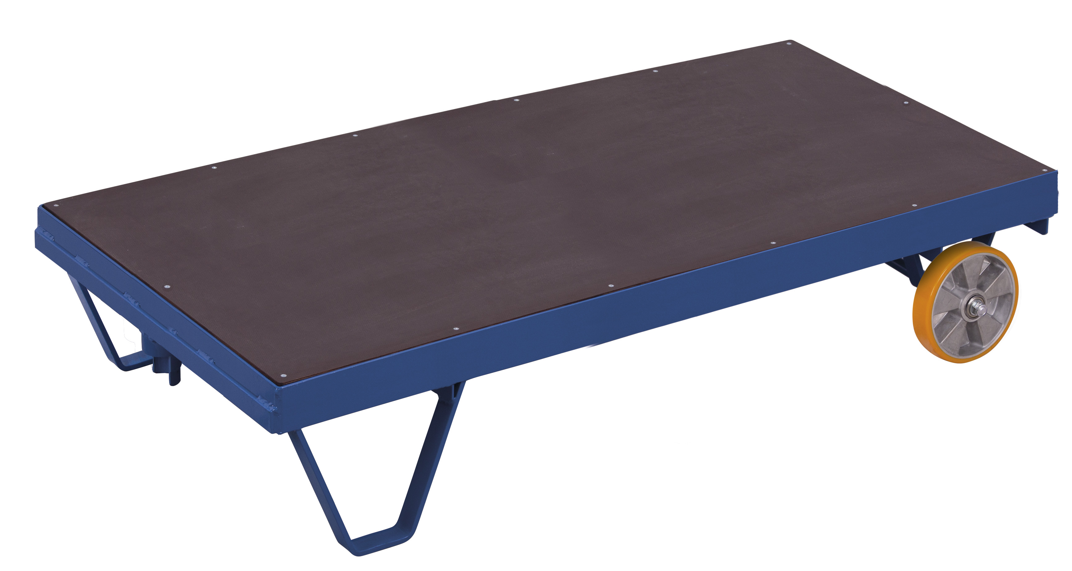 Belastbare Schwerlast-Rollplatte 2505 × 800 × 340 mm, 3000 kg Traglast, RAL 5010 Strapazierfähige Schwerlast-Rollplatte 2005 × 1000 × 340 mm, 3000 kg Traglast, RAL 5010