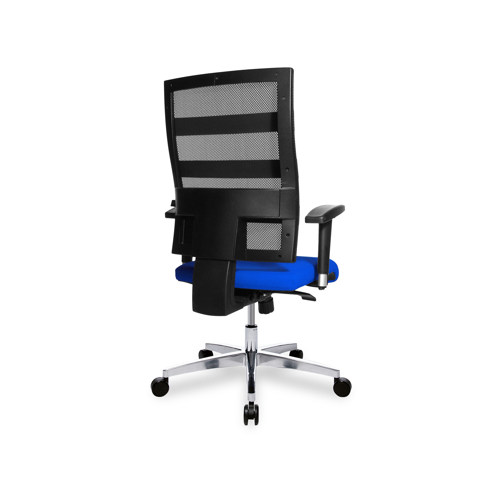 Bürodrehstuhl X-Pander – Moderner Bürostuhl mit Netzrücken & atmungsaktiver Sitzfläche, Blaues Polster | GS geprüft