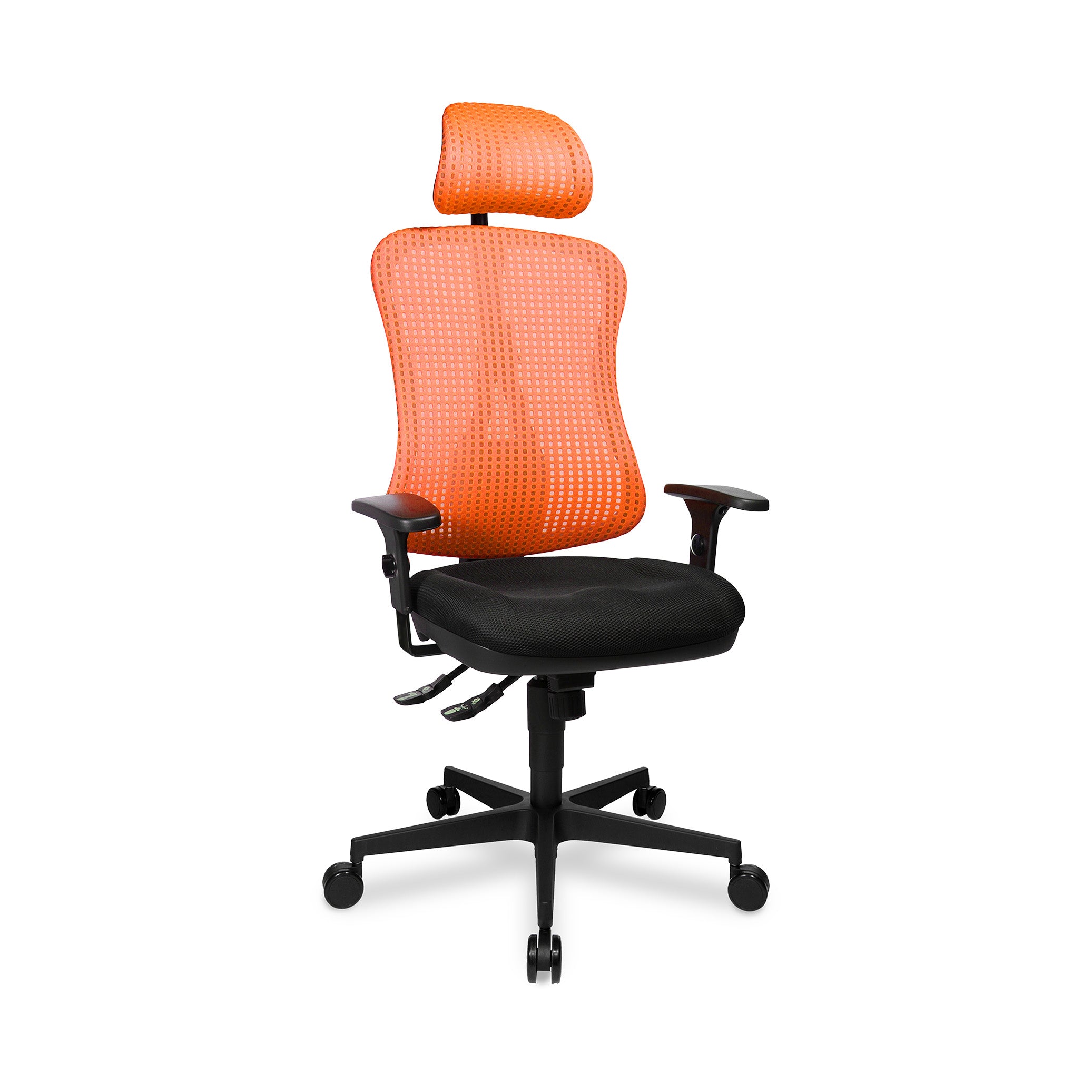Bürodrehstuhl Headpoint – Ergonomischer Bürostuhl mit Armlehnen & Kopfstütze, Korall Rot | GS geprüft Bürodrehstuhl Headpoint – Ergonomischer Bürostuhl mit Armlehnen & Kopfstütze, Korall Rot | GS geprüft