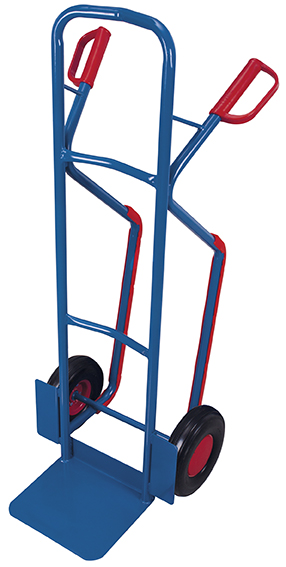Pannensichere Stahlrohrkarre mit Gleitkufen 250 kg, 550 × 615 × 1305 mm, RAL 5010 – ideal für Lager & Treppentransport Pannensichere Stahlrohrkarre mit Gleitkufen 250 kg, 550 × 615 × 1305 mm, RAL 5010 – ideal für Lager & Treppentransport