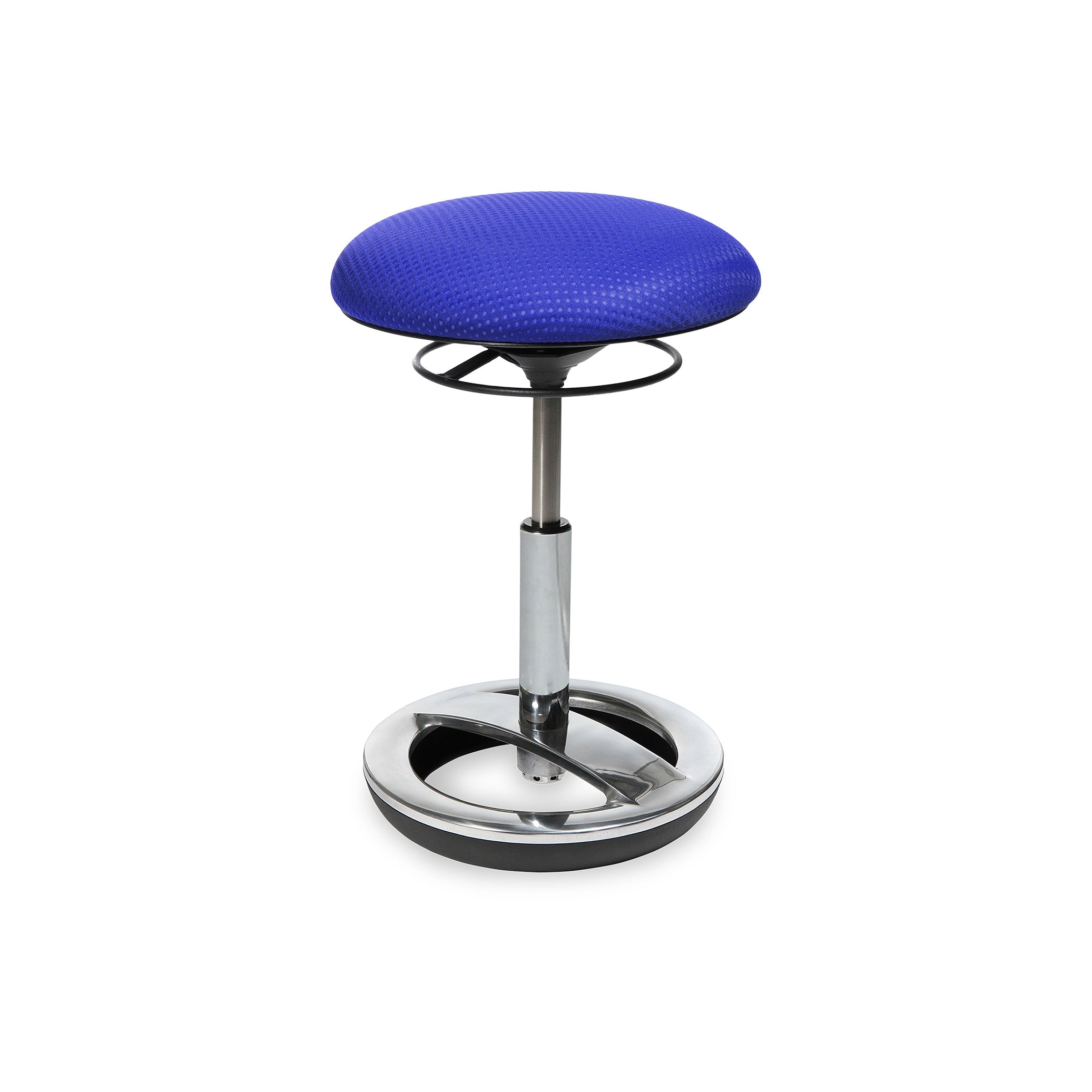 Bür Ordnerhöhenocker Sitness High Bob – Höhenverstellbarer Fitness‑Hocker für Steharbeitsplätze, GS geprüft – Blaues Polster