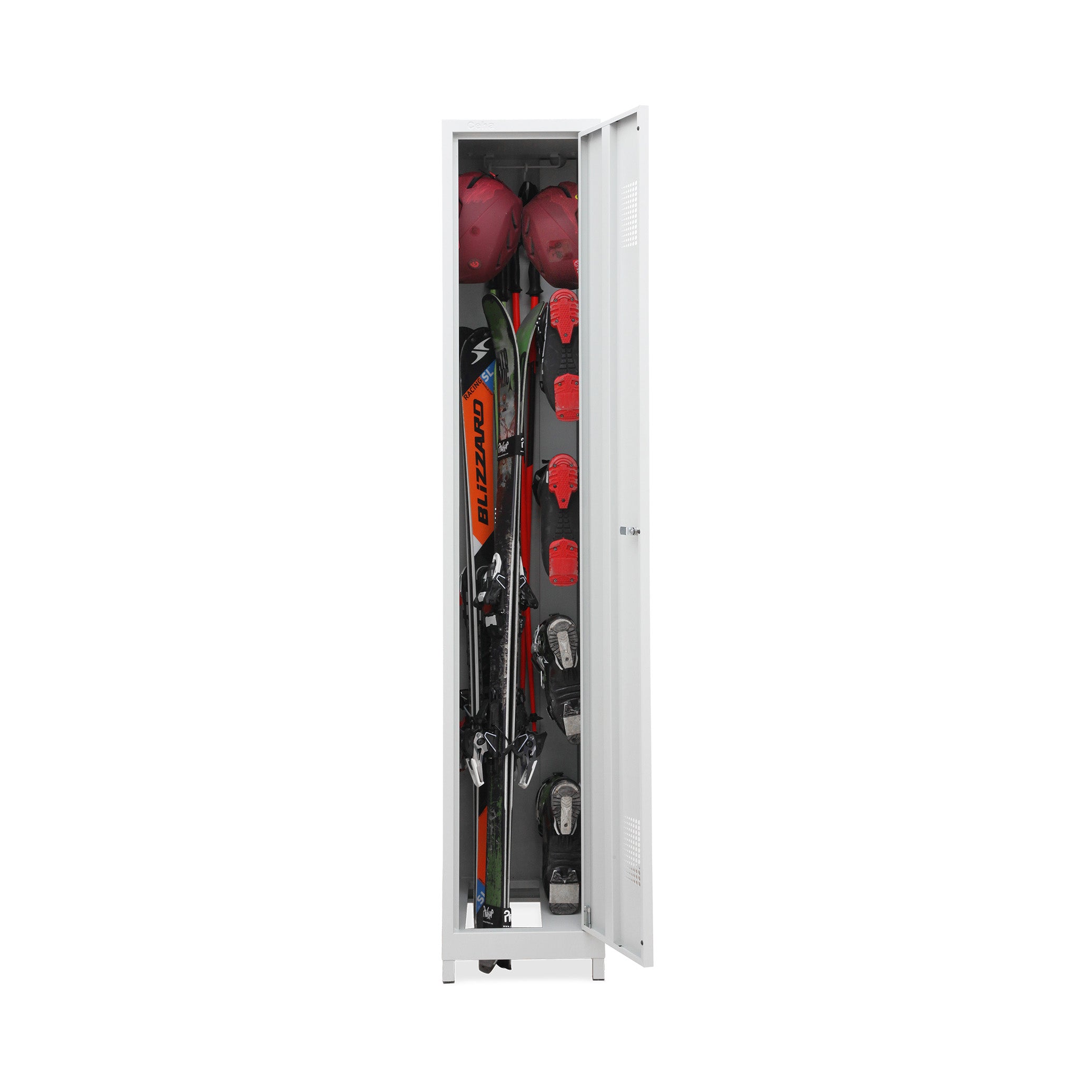 Platzsparender Ski-Schrank 370 × 500 × 2000 mm, für eine Sportgarnitur