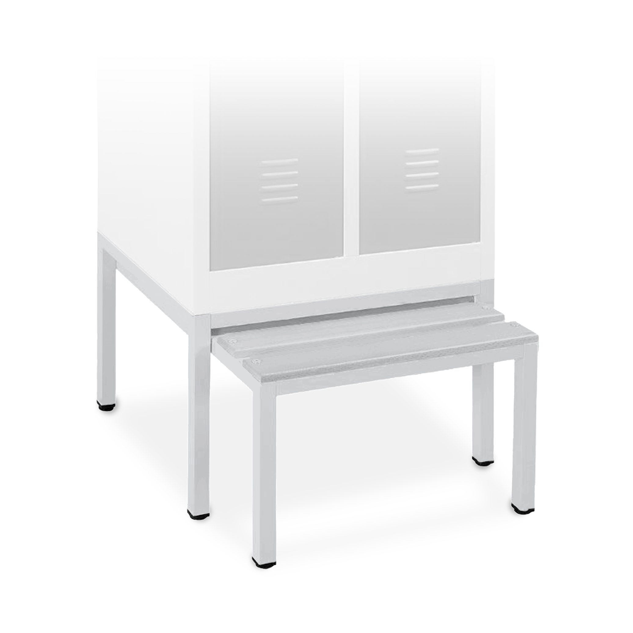 Sitzbank Untergestell ausziehbar für Stahlspinde 1200 mm Kunststoff – komfortabel und langlebig