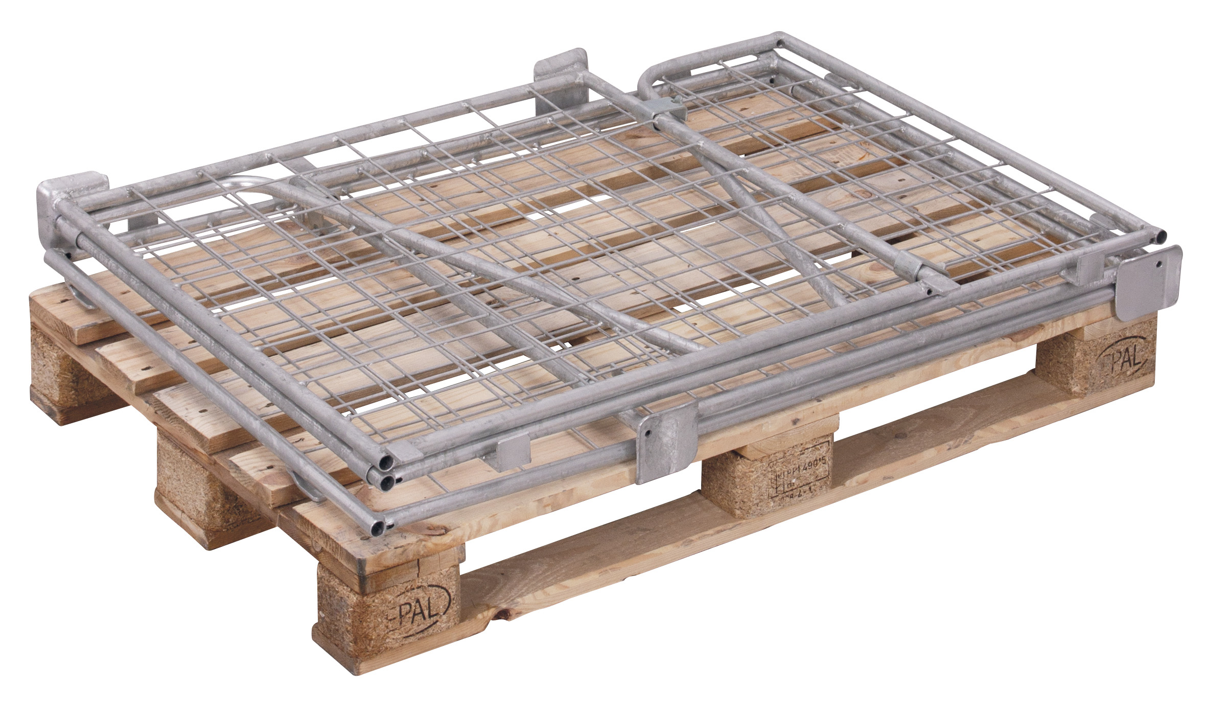 Korrosionsgeschützter Palettenaufsatz Typ 63, verzinkt, 1200 × 1000 mm, 1000 mm Höhe, 1000 kg Auflast, ideal für Lager & Transport